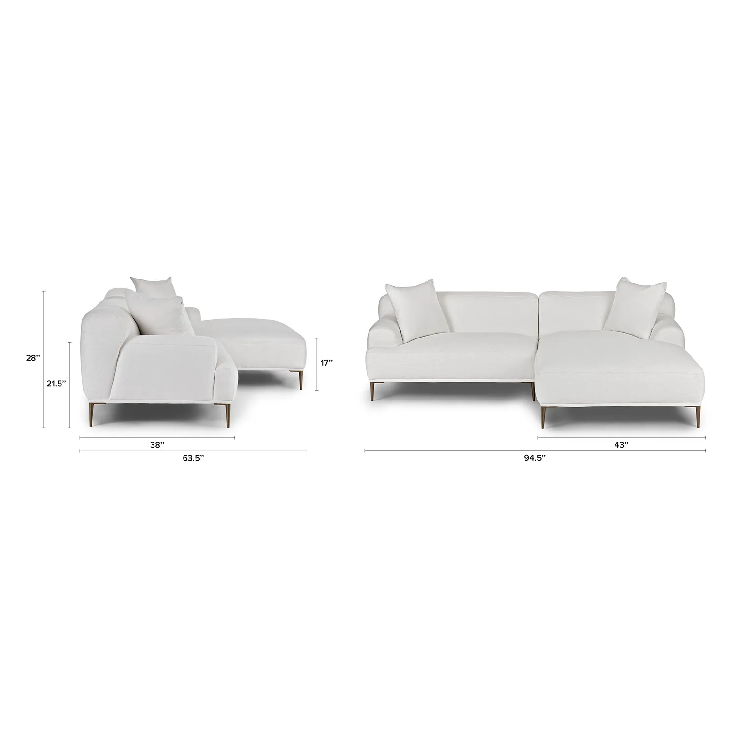 Abisko 94.5_ Right Sectional - Quartz White - Image 14