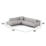 Abisko 113_ Left L-Shaped Sectional - Welsh Gray