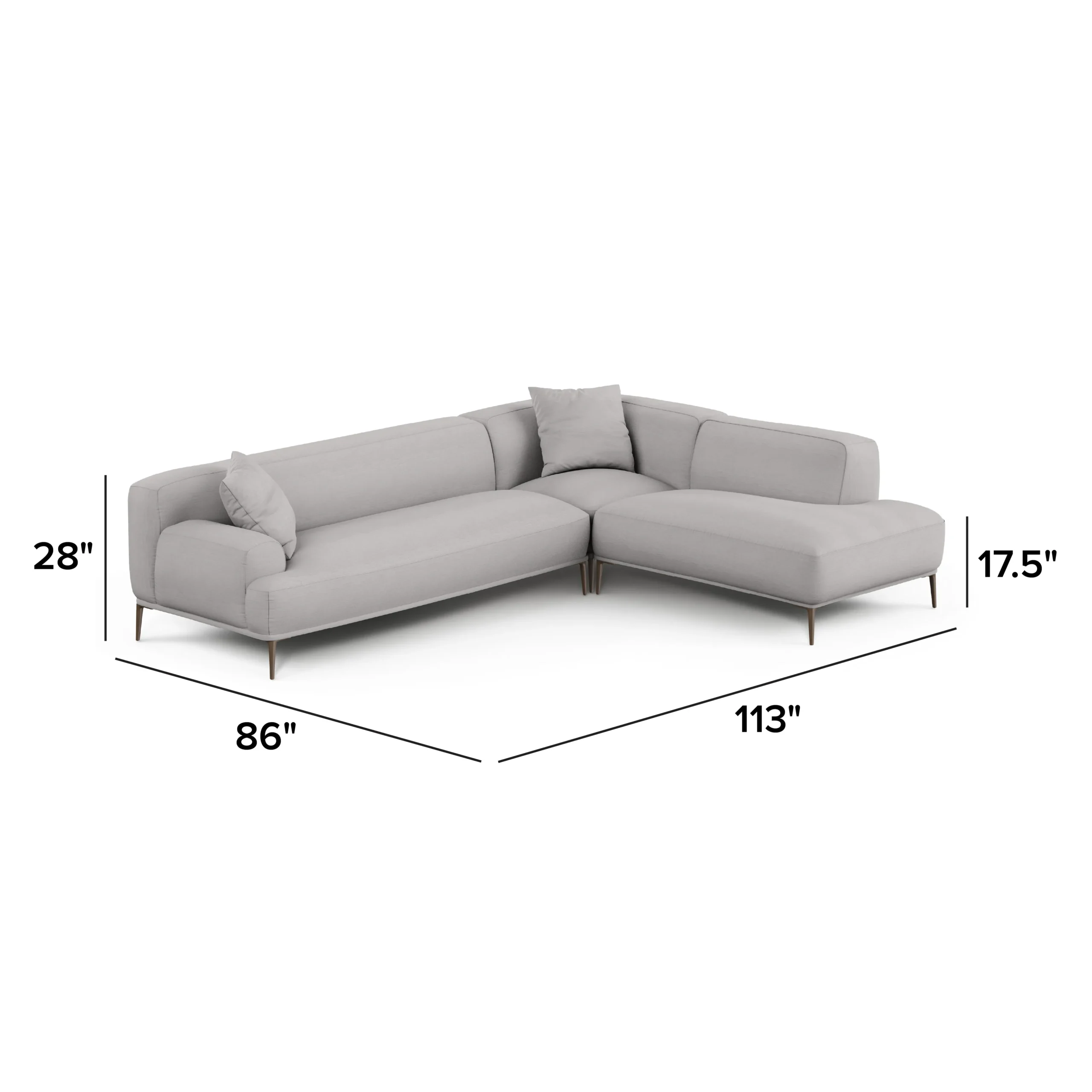 Abisko 113_ Right L-Shaped Sectional - Welsh Gray - Image 14