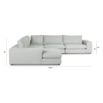 Beta 133.5_ Left Modular Conversational Sectional - Welsh Gray