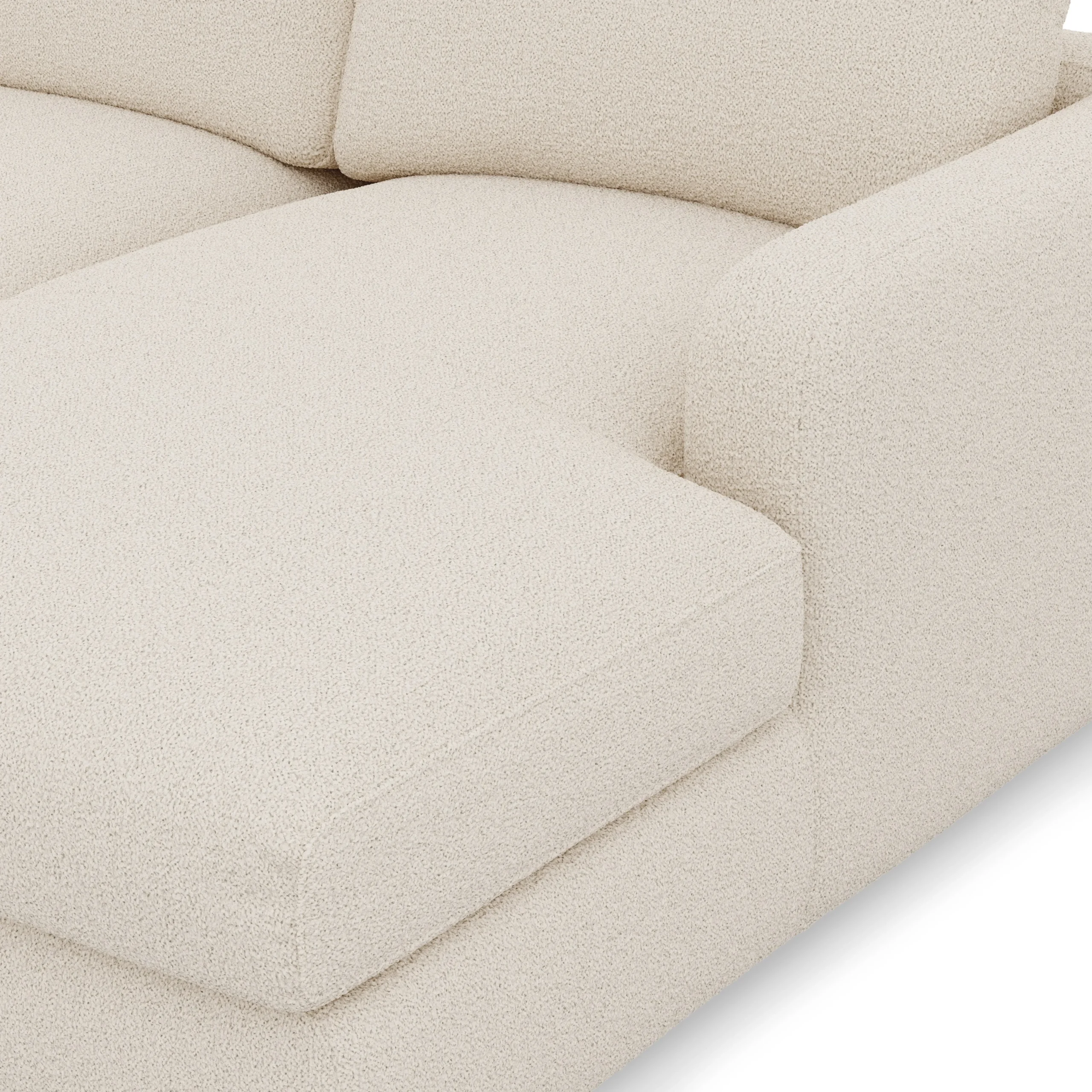 Vati 114_ Right Storage Sleeper Sectional - Natural Oak and Ivory Wool Bouclé - Image 14