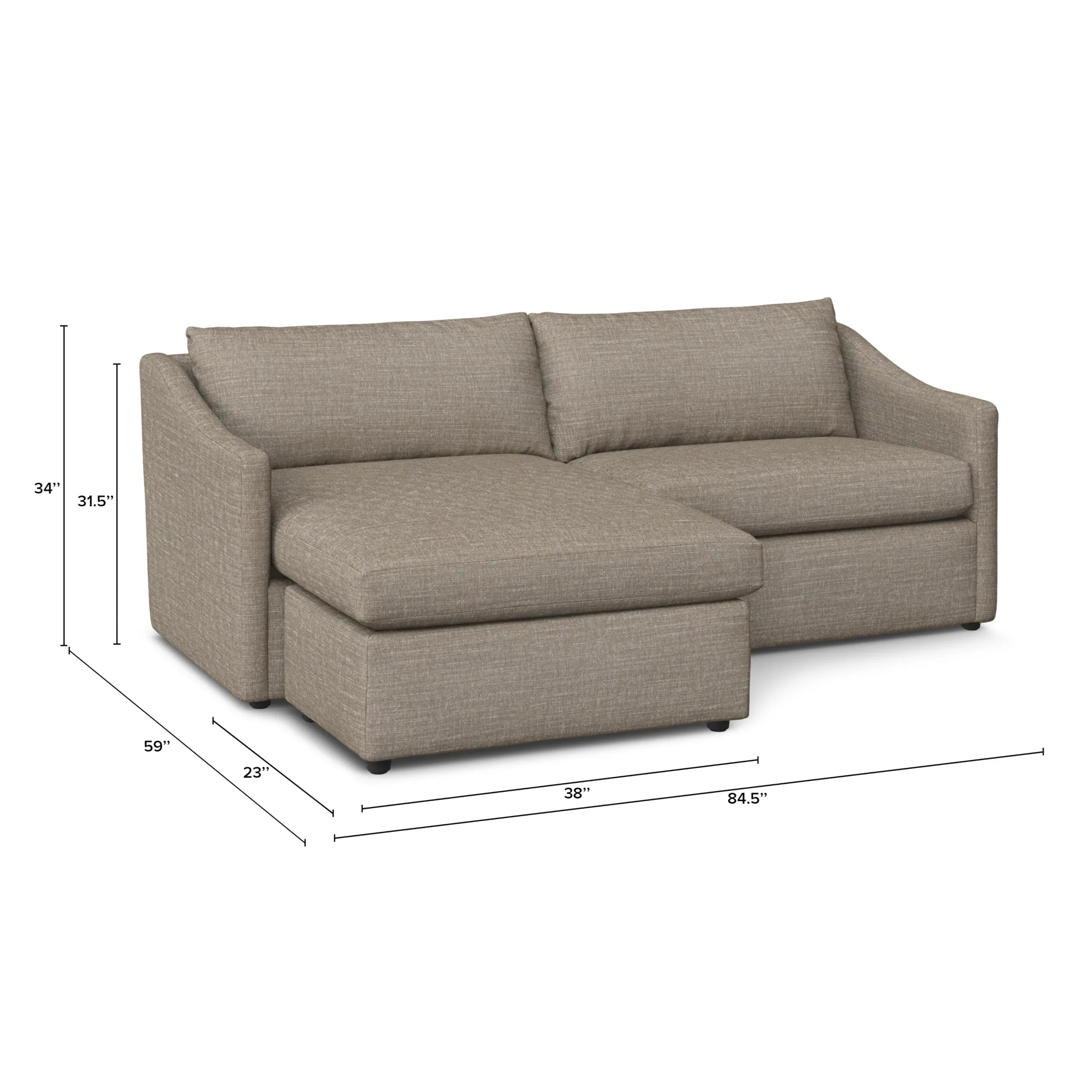 Landry 84.5_ Reversible Storage Sectional - Napa Taupe - Image 14