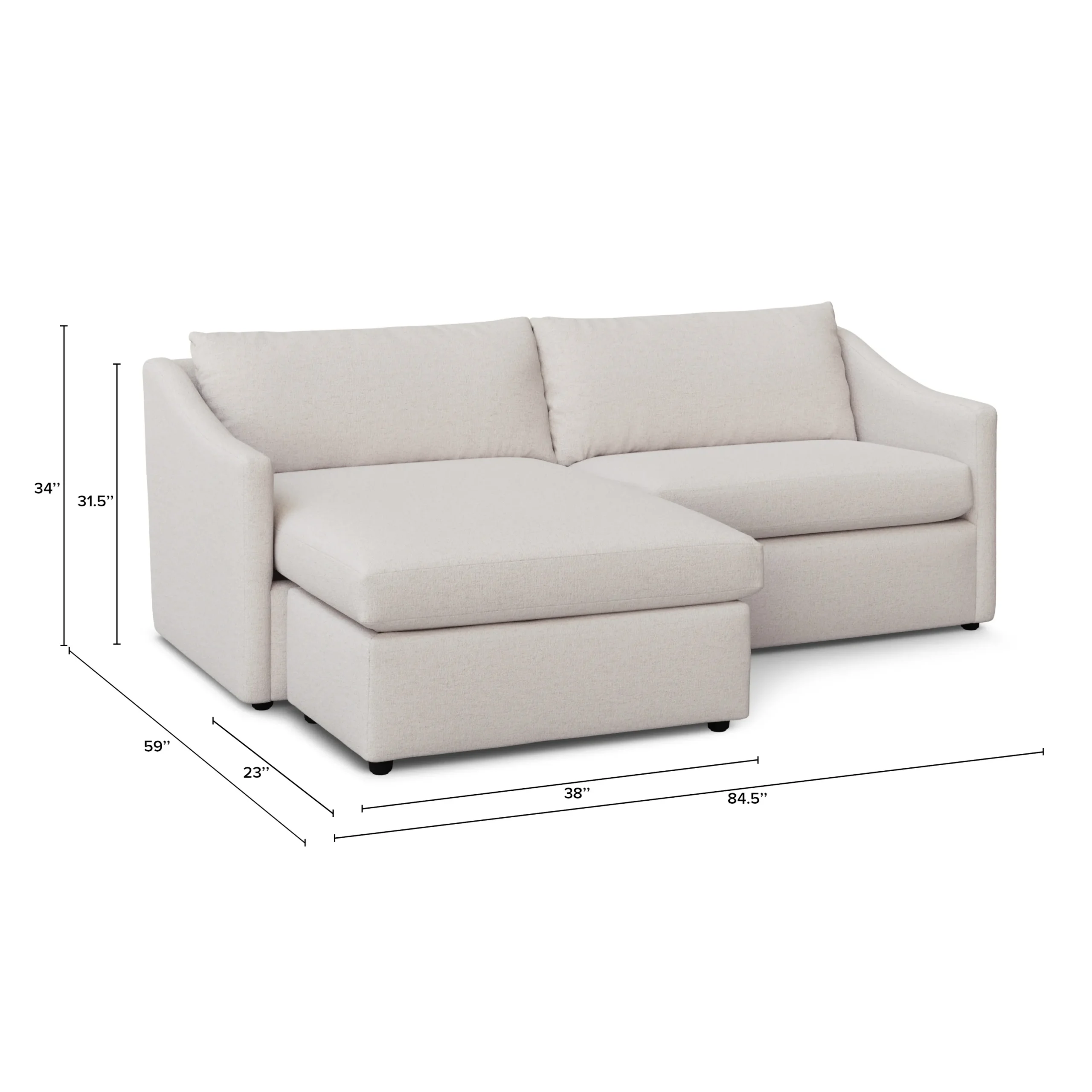 Landry 84.5_ Reversible Storage Sectional - Napa White - Image 14