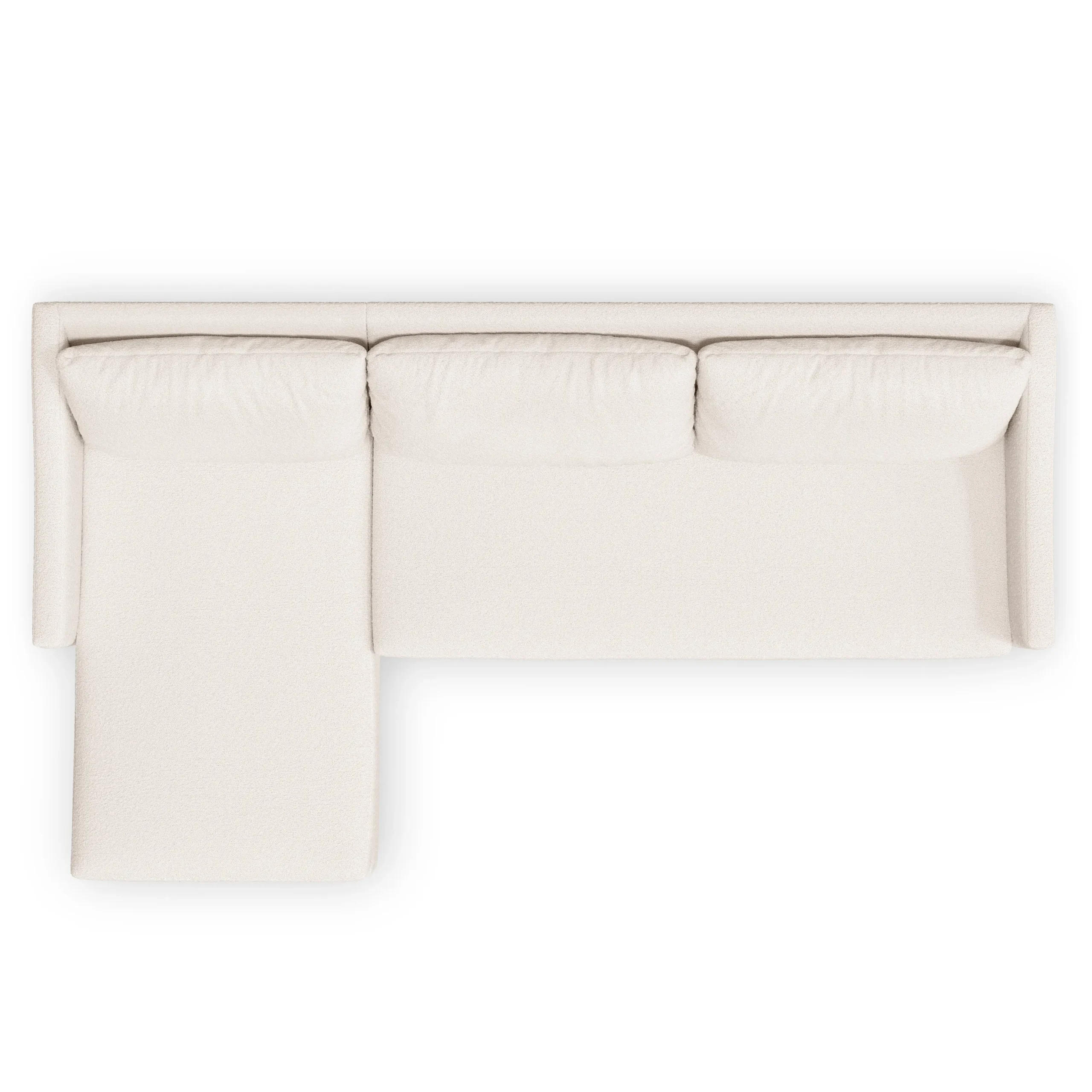 Landry 109_ Left Storage Sleeper Sectional - Ivory Wool Bouclé - Image 14
