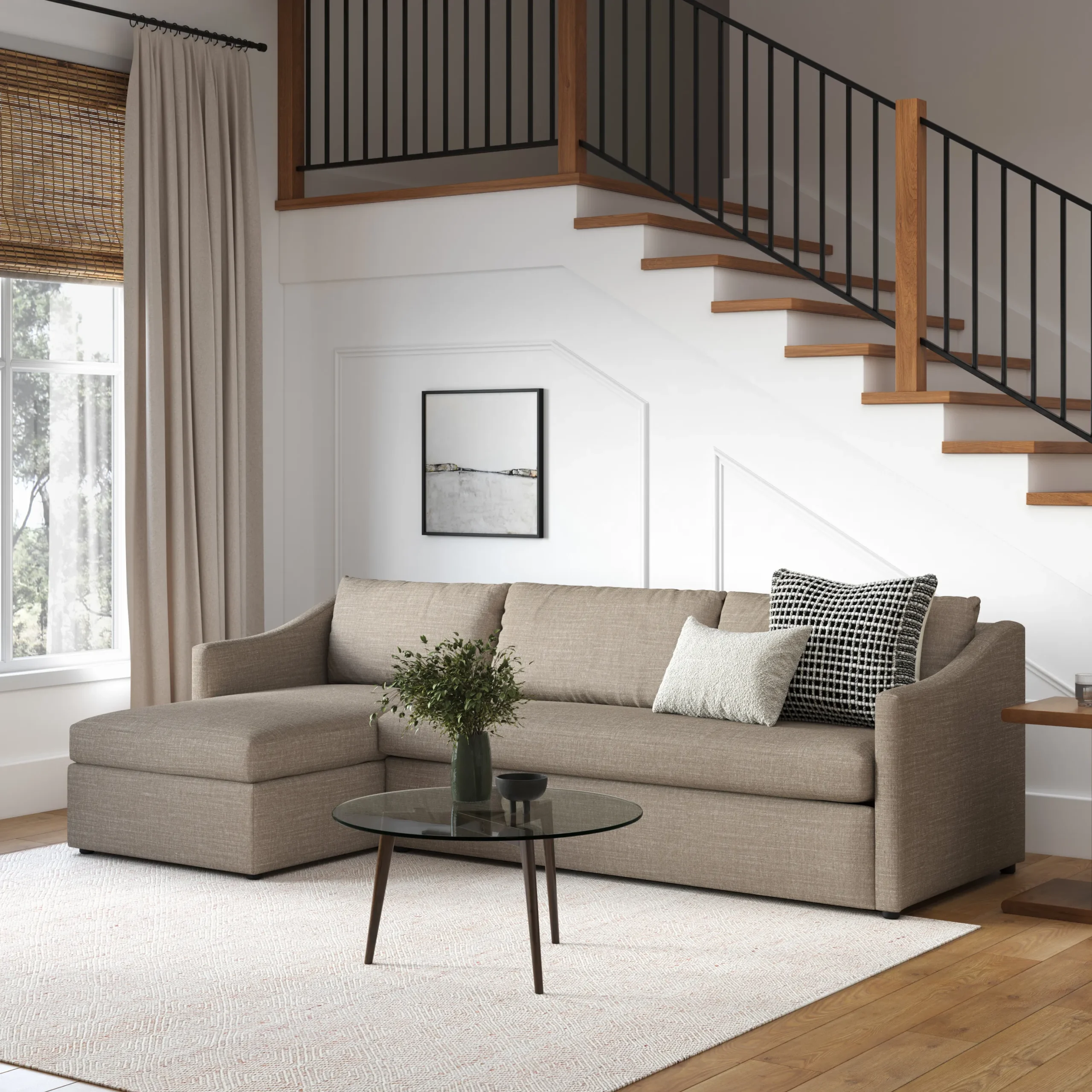 Landry 109_ Left Storage Sleeper Sectional - Napa Taupe - Image 14