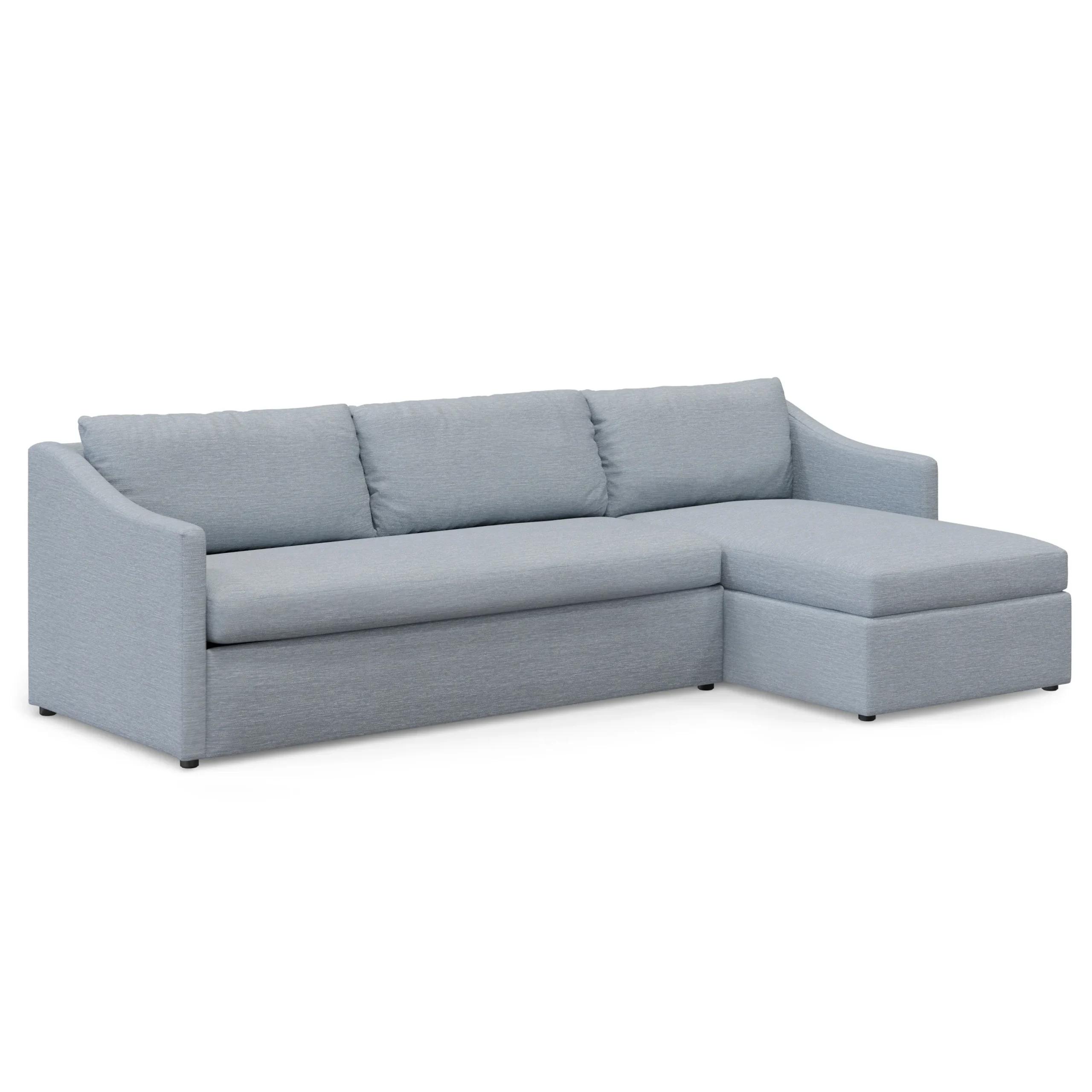 Landry 109_ Right Storage Sleeper Sectional - Silver Light Blue - Image 14