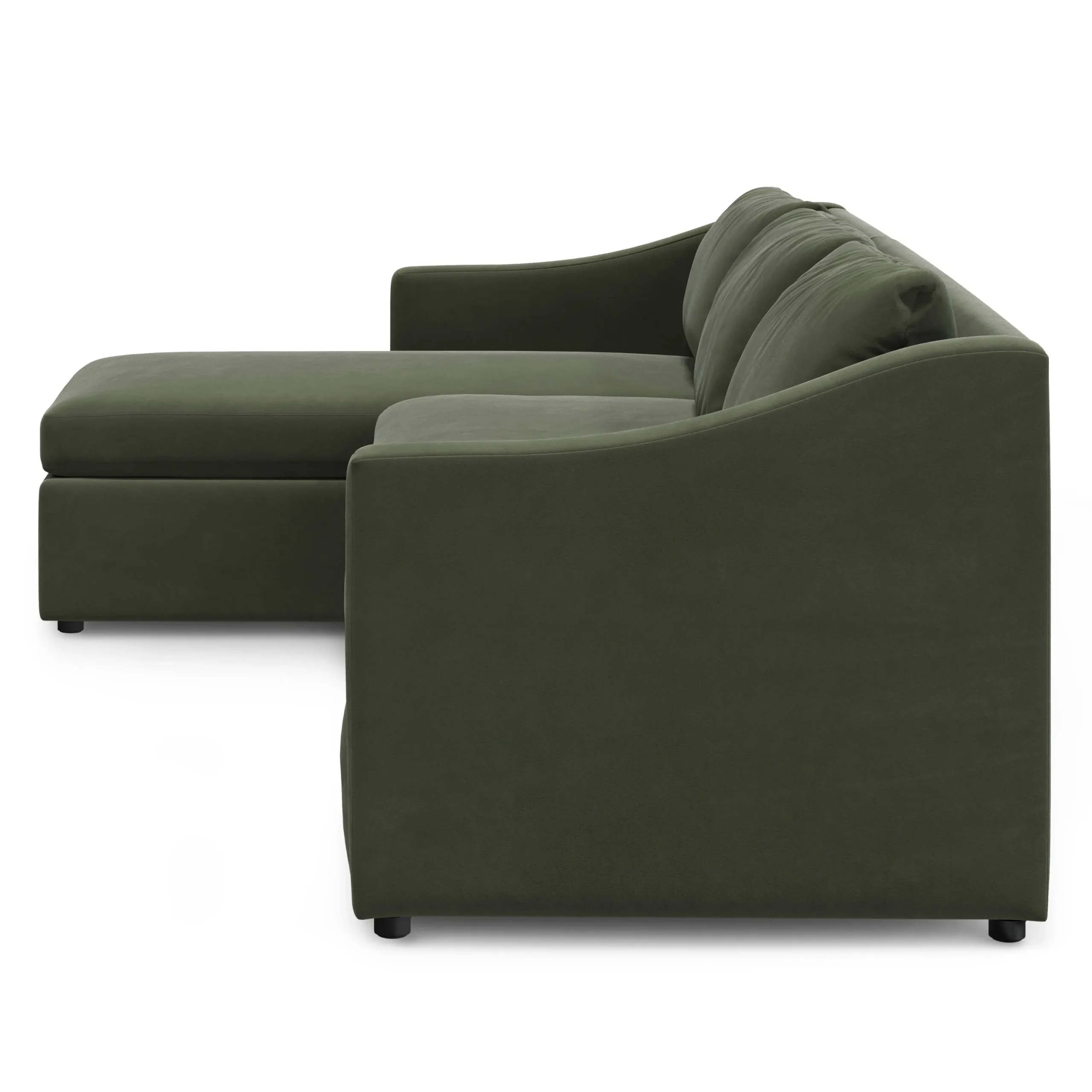 Landry 109_ Velvet Left Storage Sleeper Sectional - Hale Fir Green - Image 14