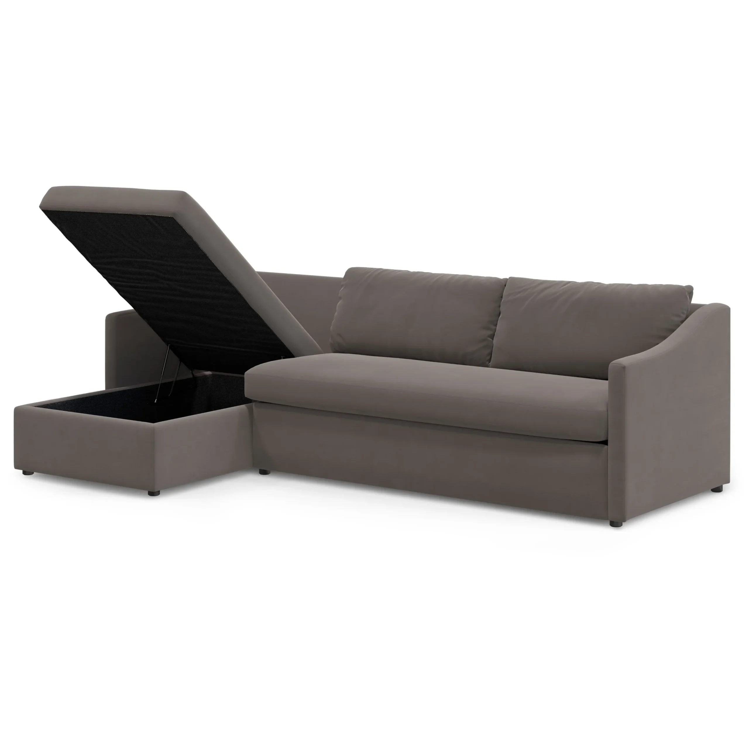Landry 109_ Velvet Left Storage Sleeper Sectional - Hale Warm Gray - Image 14