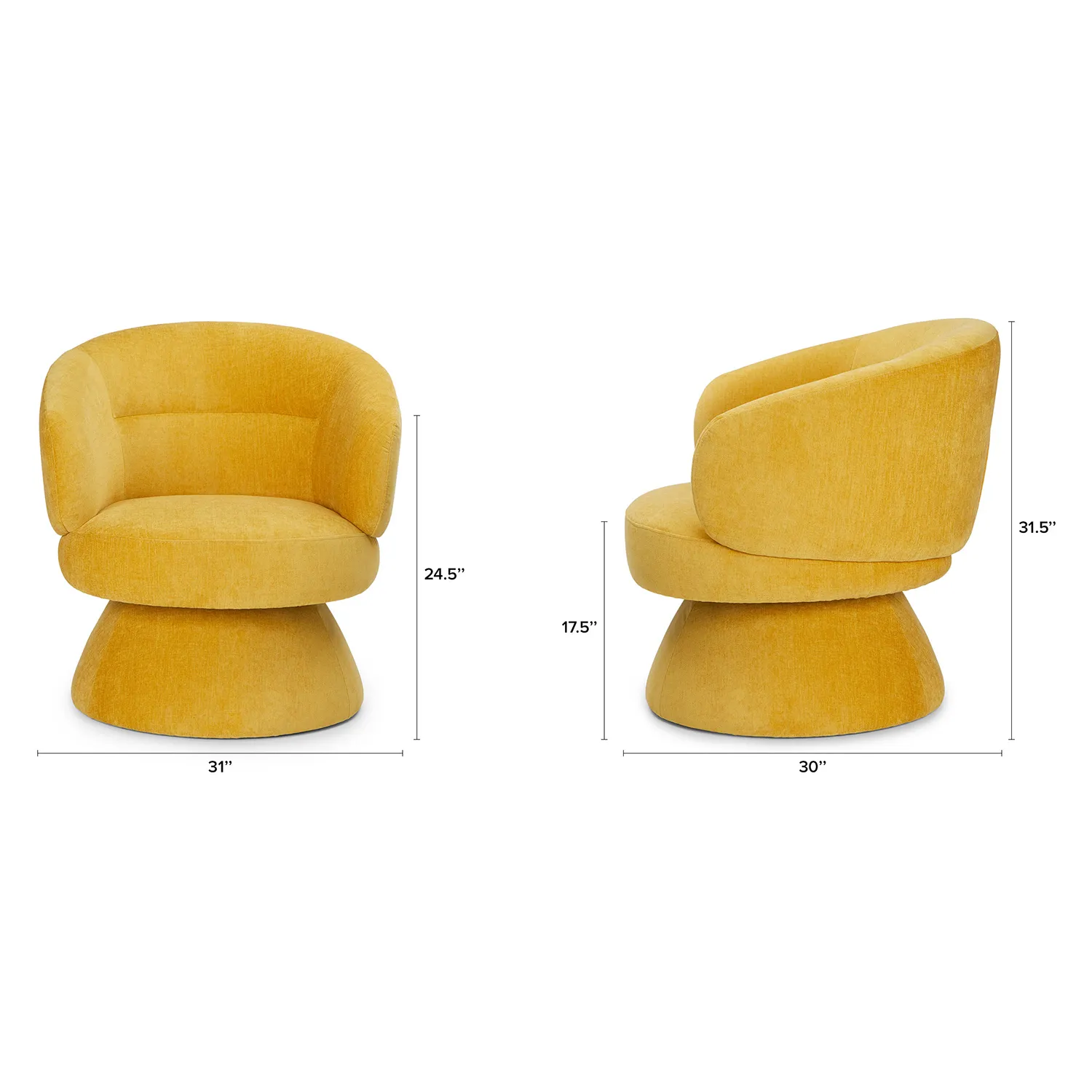 Makeva 31_ Swivel Lounge Chair - Marigold Yellow - Image 2