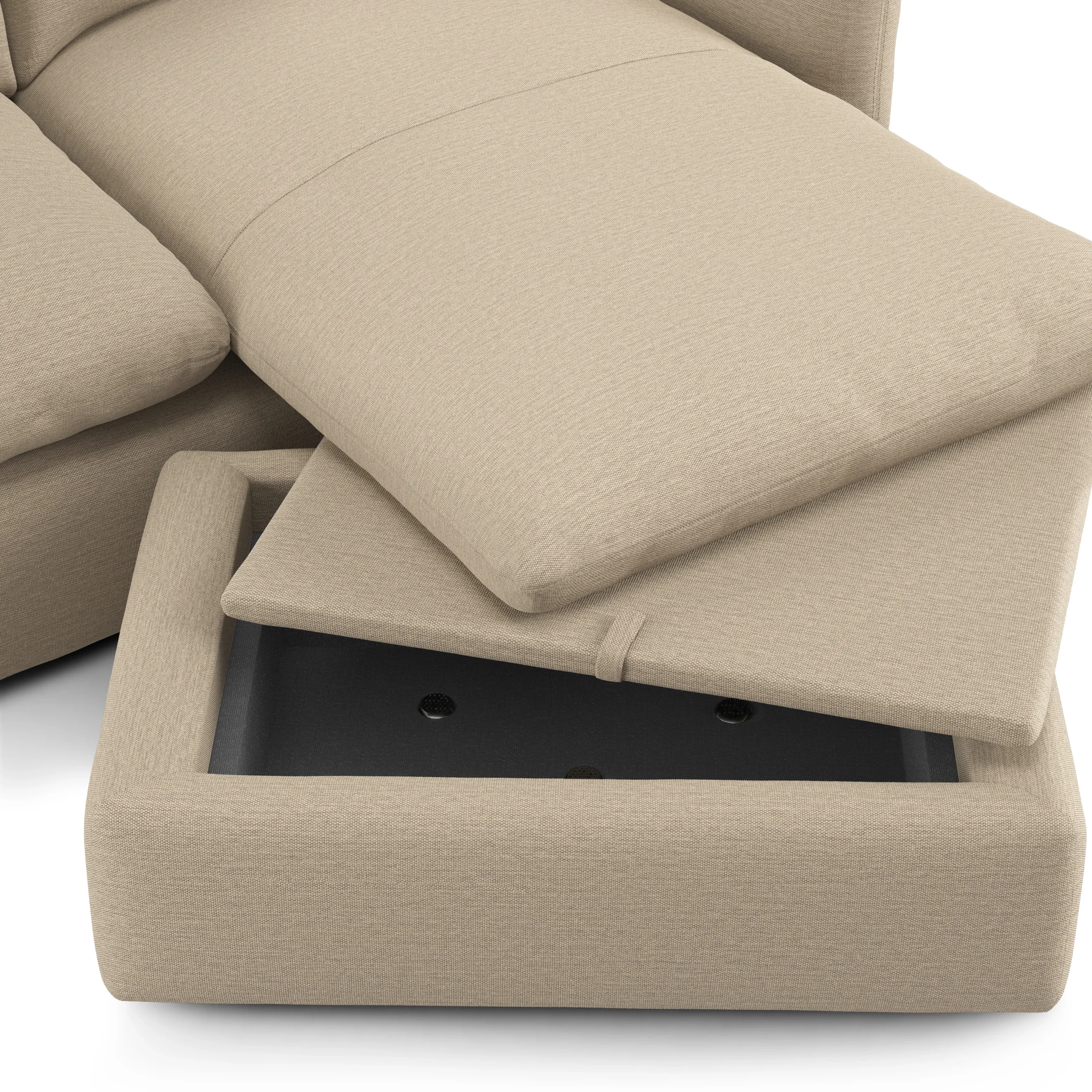 Leigh 86_ Reversible Storage Sectional - Silver Taupe - Image 14