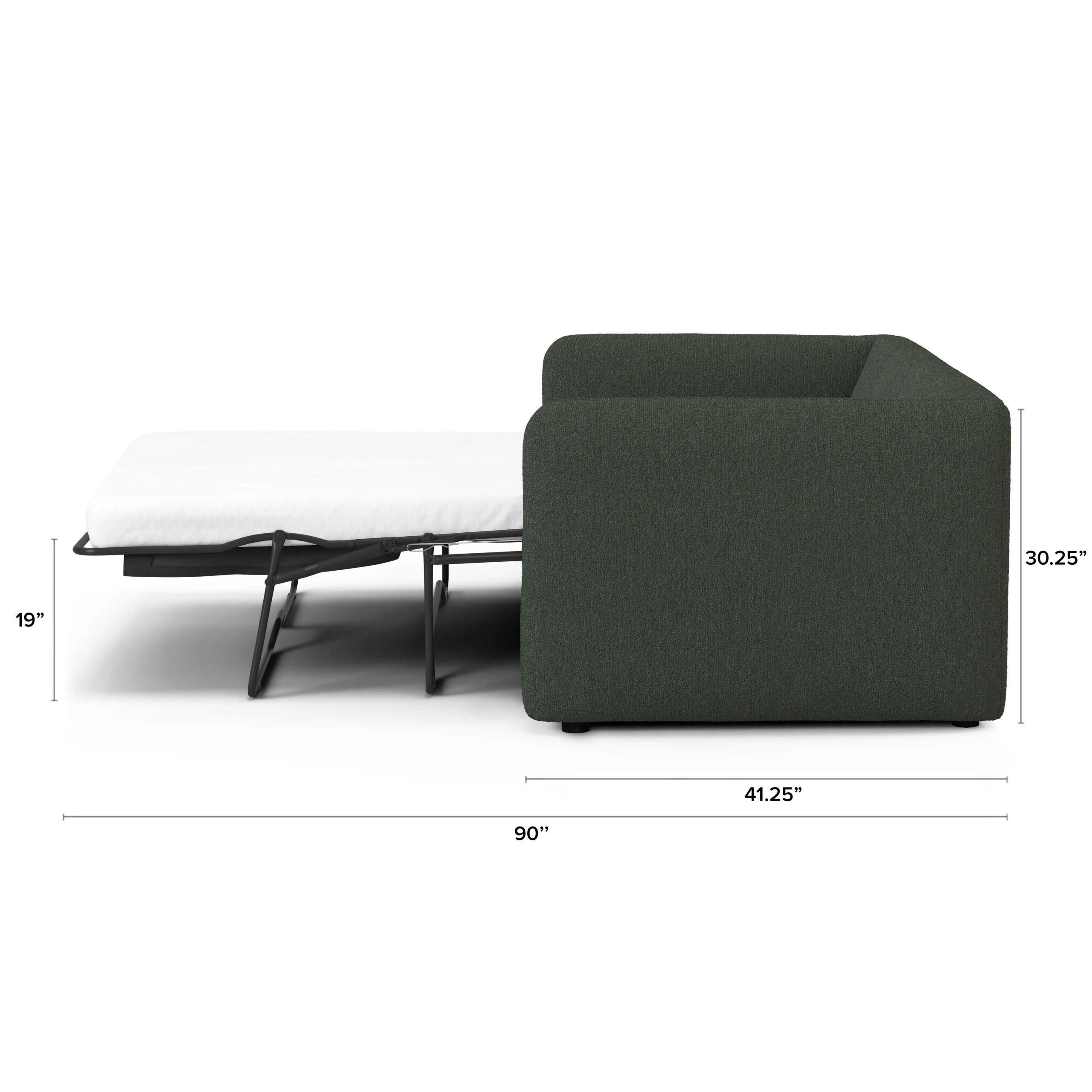 Leigh 86_ Reversible Storage Sleeper Sectional - Green Wool Bouclé - Image 14