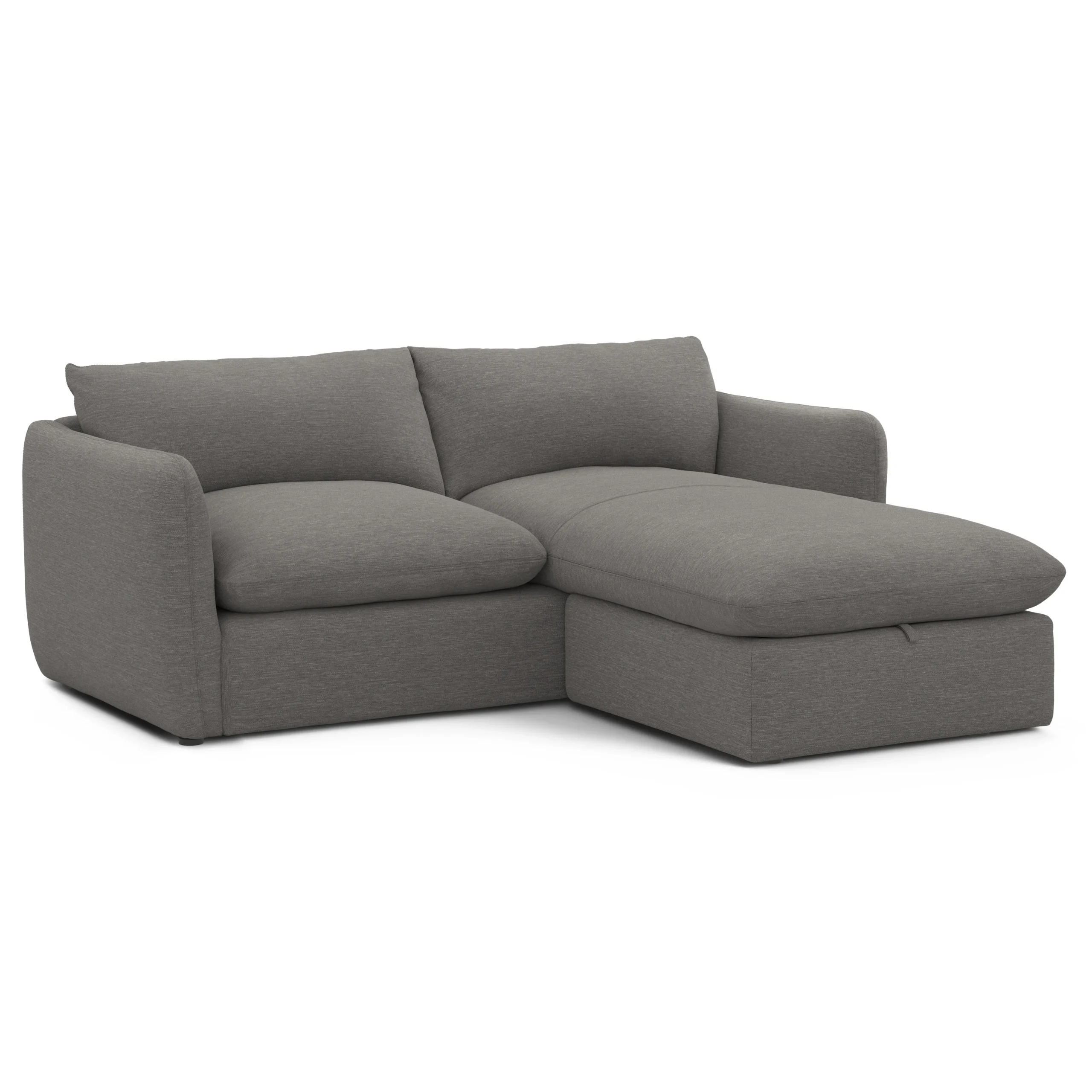 Leigh 86_ Reversible Storage Sleeper Sectional - Silver Gray - Image 14