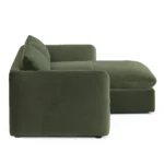 Leigh 86_ Velvet Reversible Storage Sleeper Sectional - Hale Fir Green