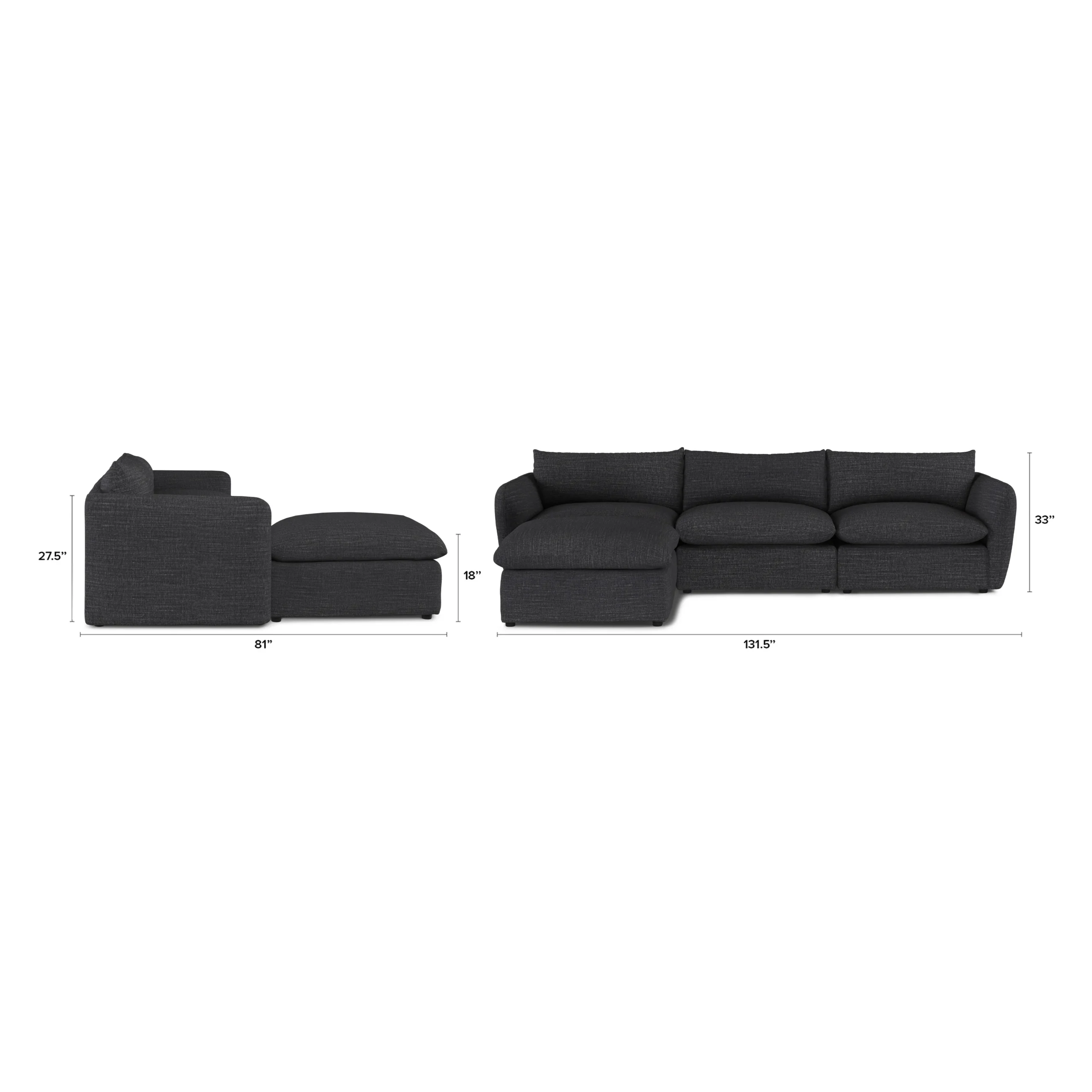 Leigh 131.5_ Modular Sectional - Napa Charcoal - Image 14