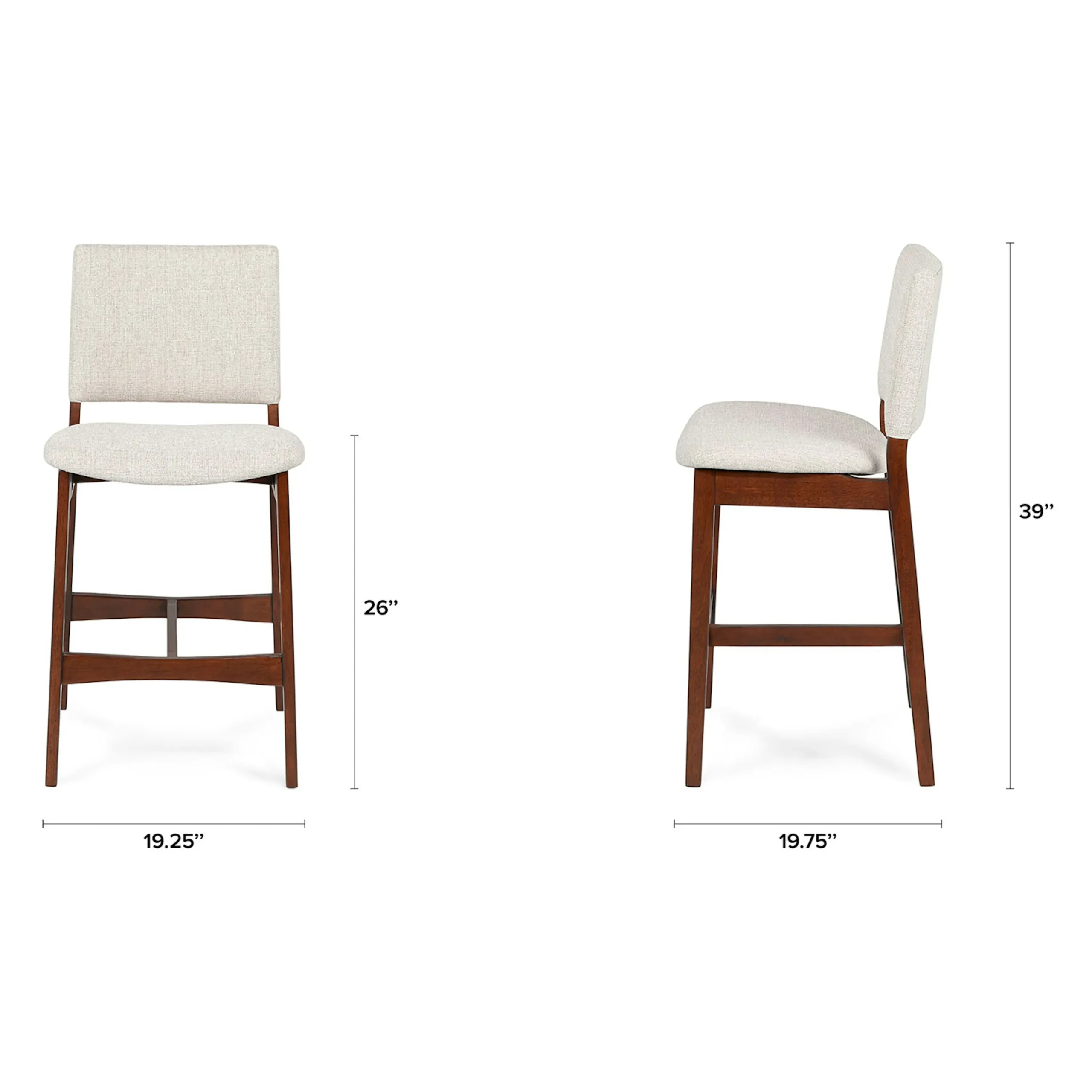 Nosh Counter Stool - Walnut and Chalk Gray - Image 14