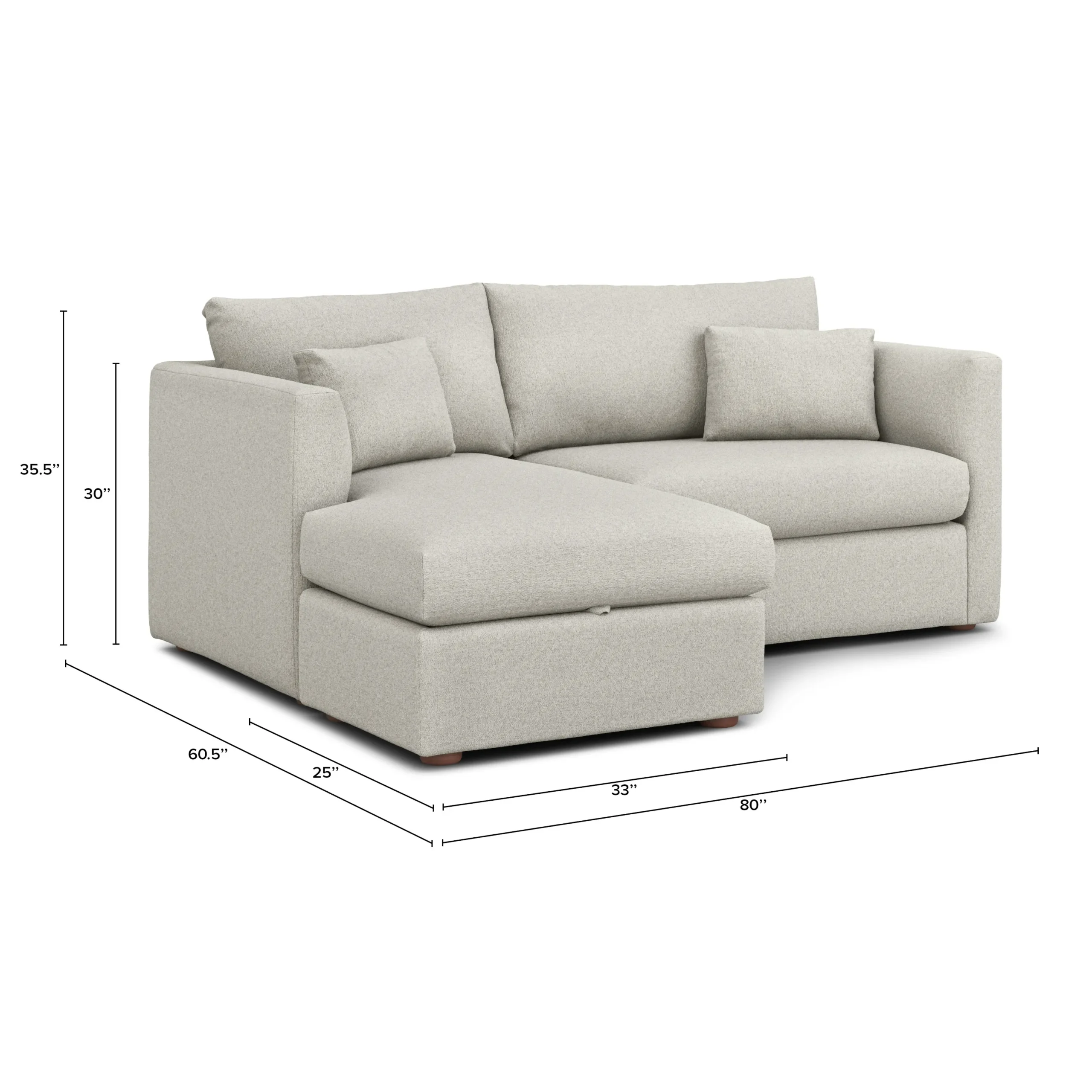 Marina 80_ Reversible Storage Sectional - Clover Ivory - Image 14