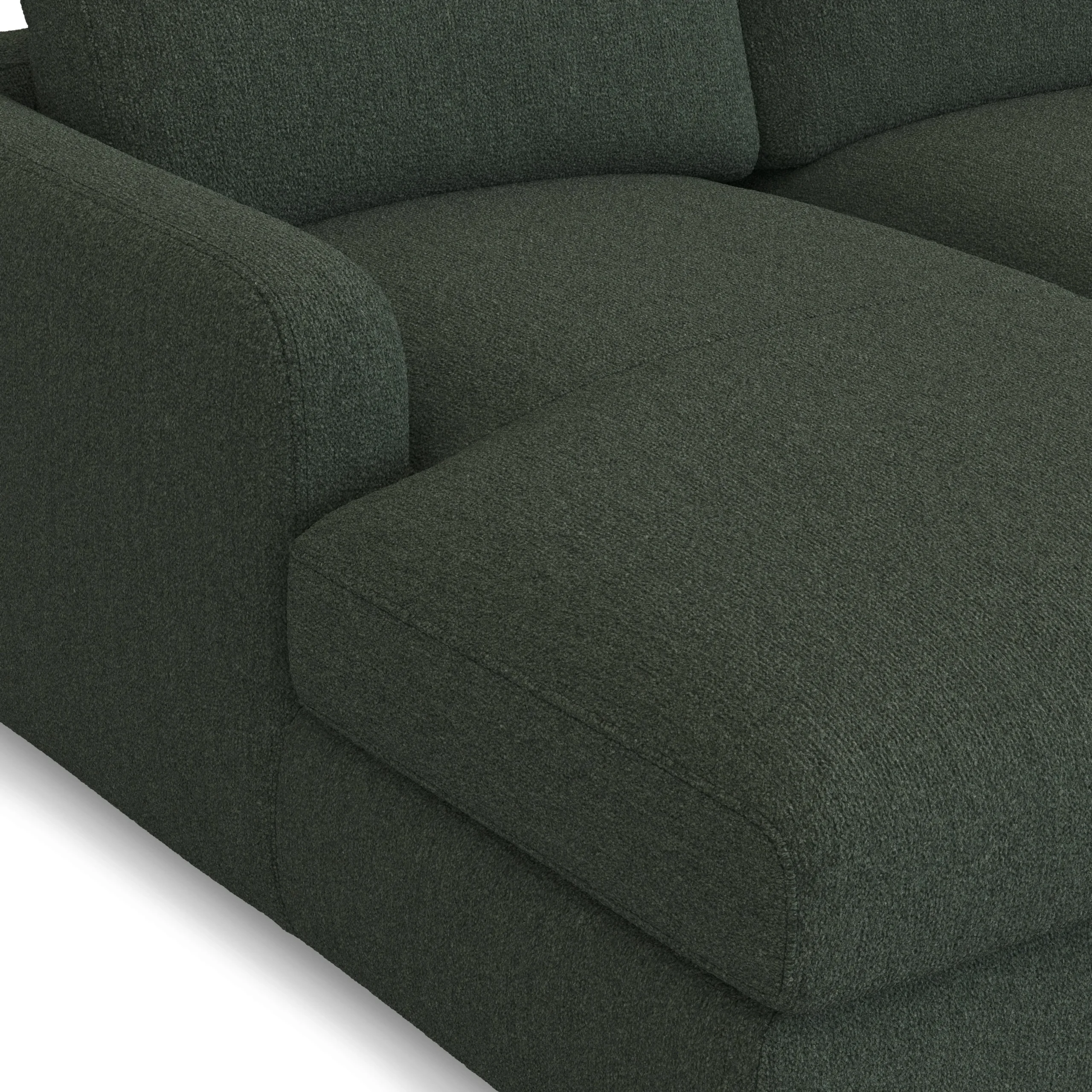Vati 114_ Left Storage Sleeper Sectional - Natural Oak and Green Wool Bouclé - Image 14