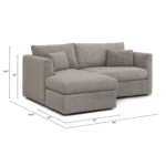 Marina 80_ Reversible Storage Sectional - Hestia Gray