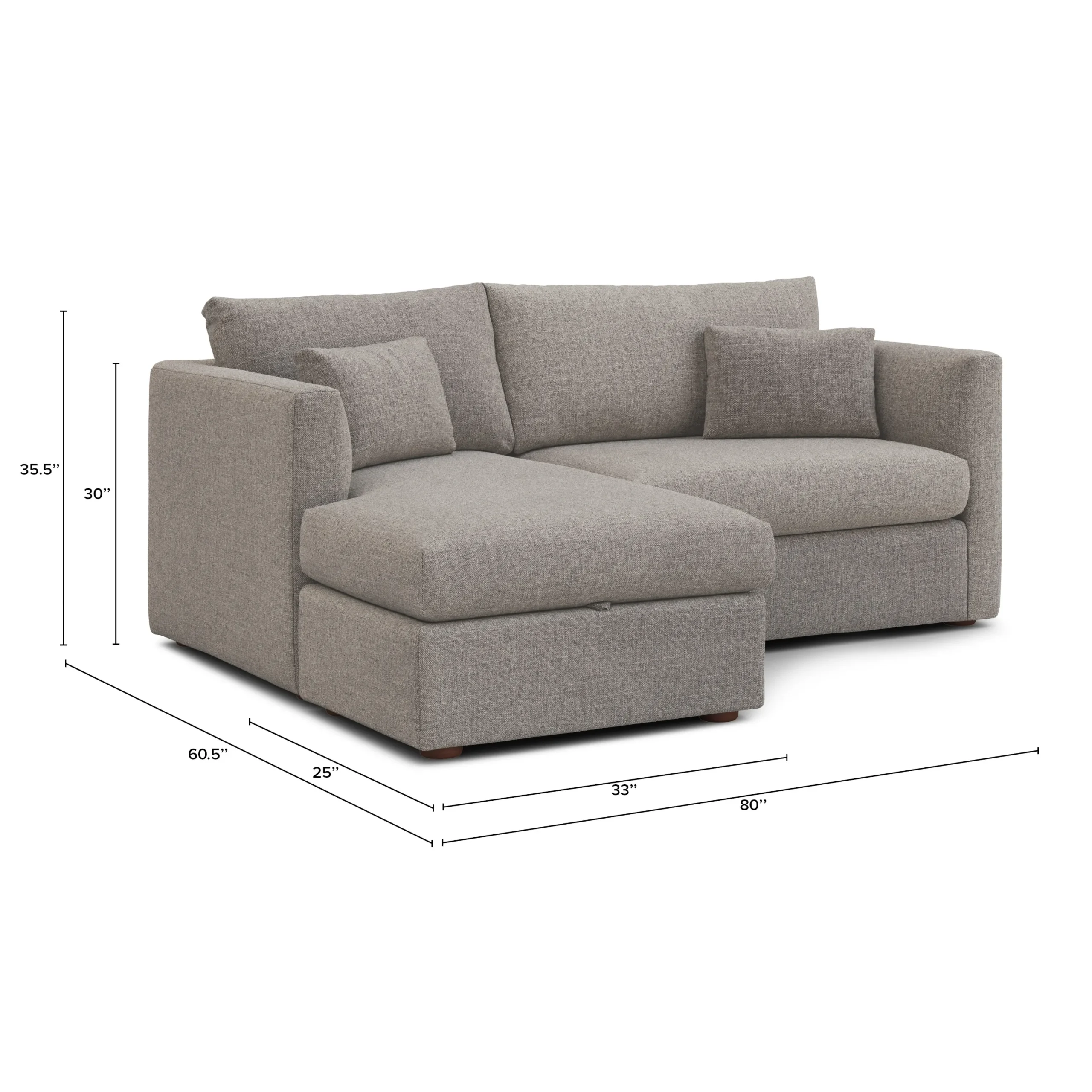 Marina 80_ Reversible Storage Sectional - Hestia Gray - Image 14