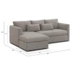 Marina 90_ Reversible Storage Sectional - Hestia Gray