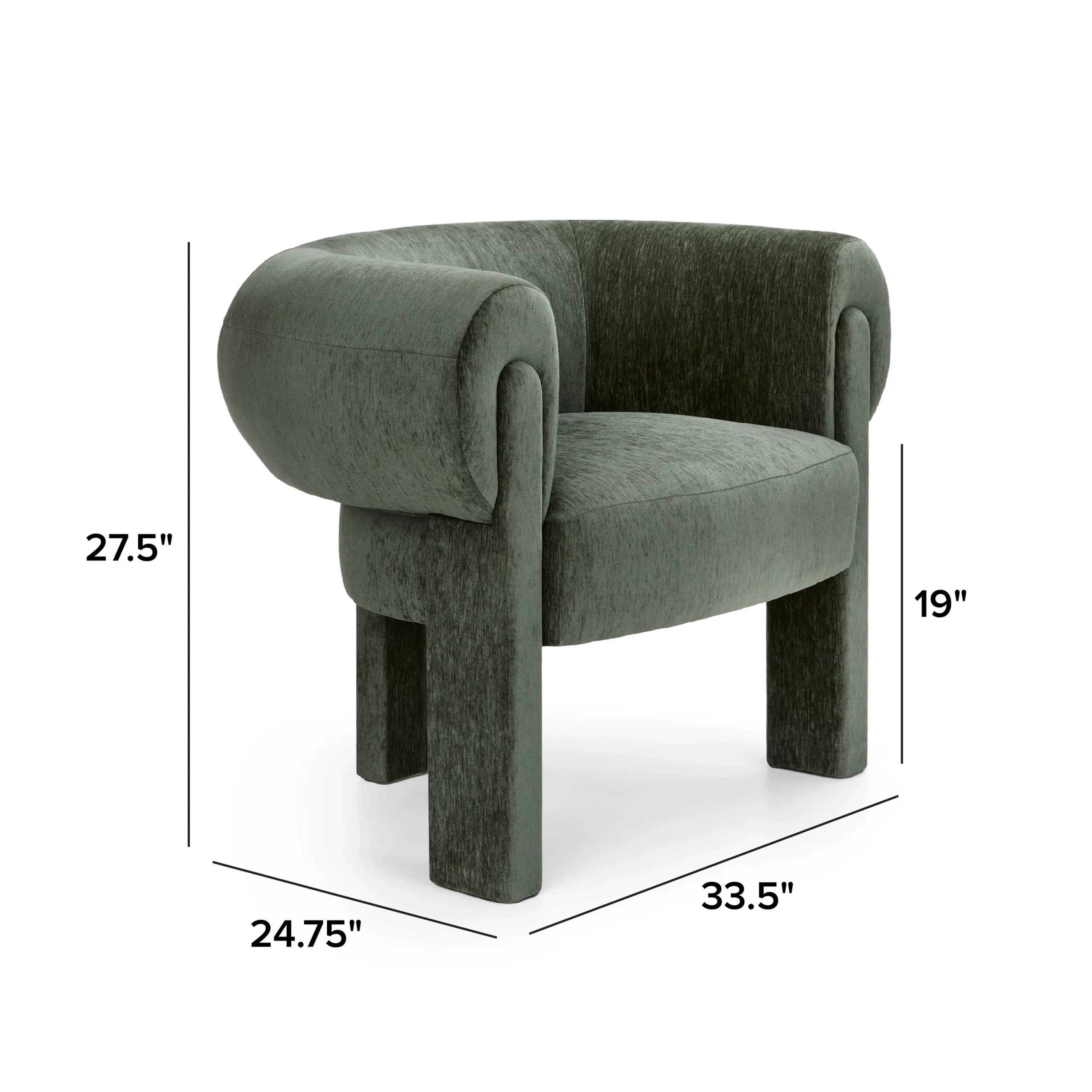 Everse 33.5_ Velvet Lounge Chair - Melange Green - Image 2