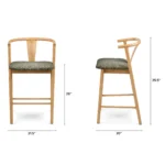 Fonra Counter Stool - Oak and Algonquin Green
