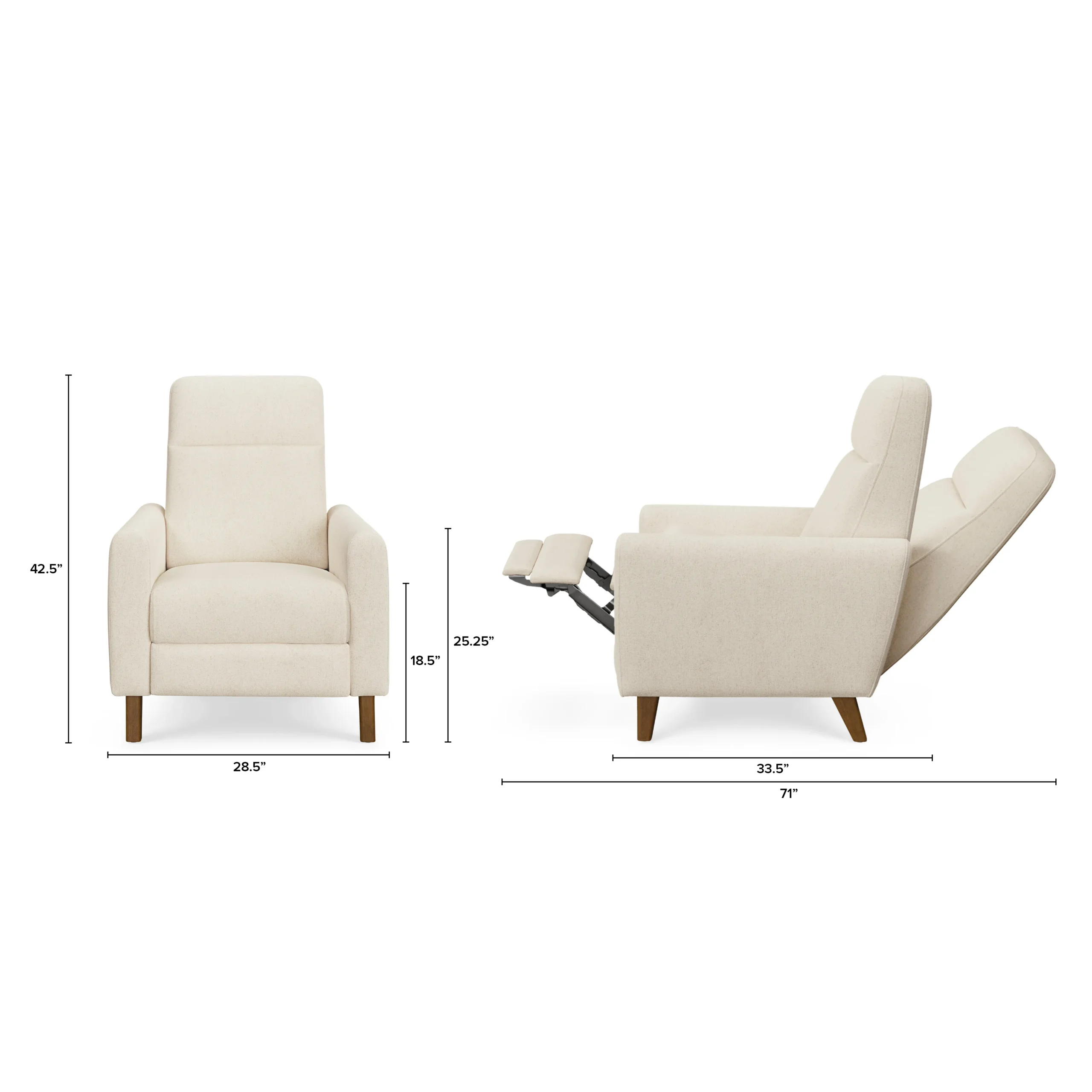 Forrest 32.75_ Recliner Lounge Chair - Sand Ivory - Image 2