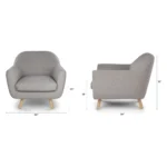 Gabriola 34_ Lounge Chair - Dover Gray Bouclé