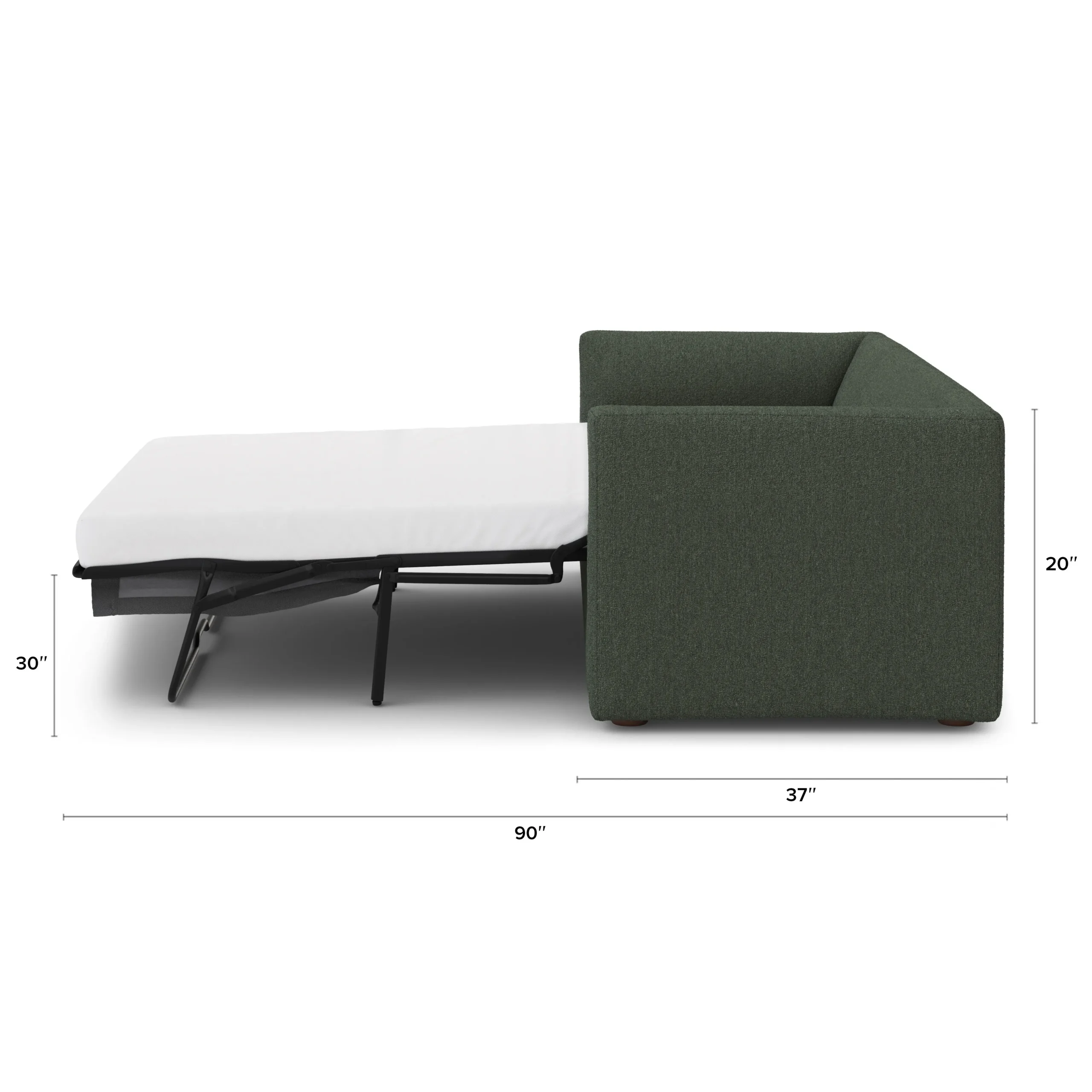Marina 90_ Reversible Storage Sleeper Sectional - Green Wool Bouclé - Image 14