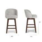 Alta Swivel Counter Stool - Walnut and Camellia Gray
