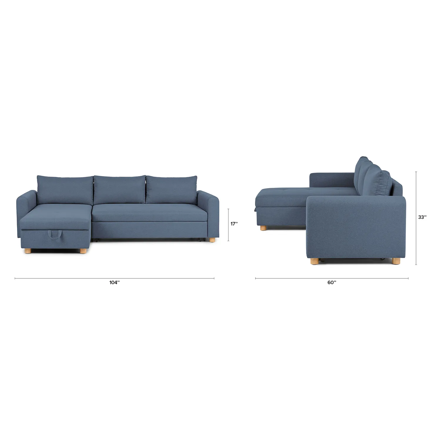 Nordby 104_ Reversible Sleeper Sectional - Lull Blue - Image 14
