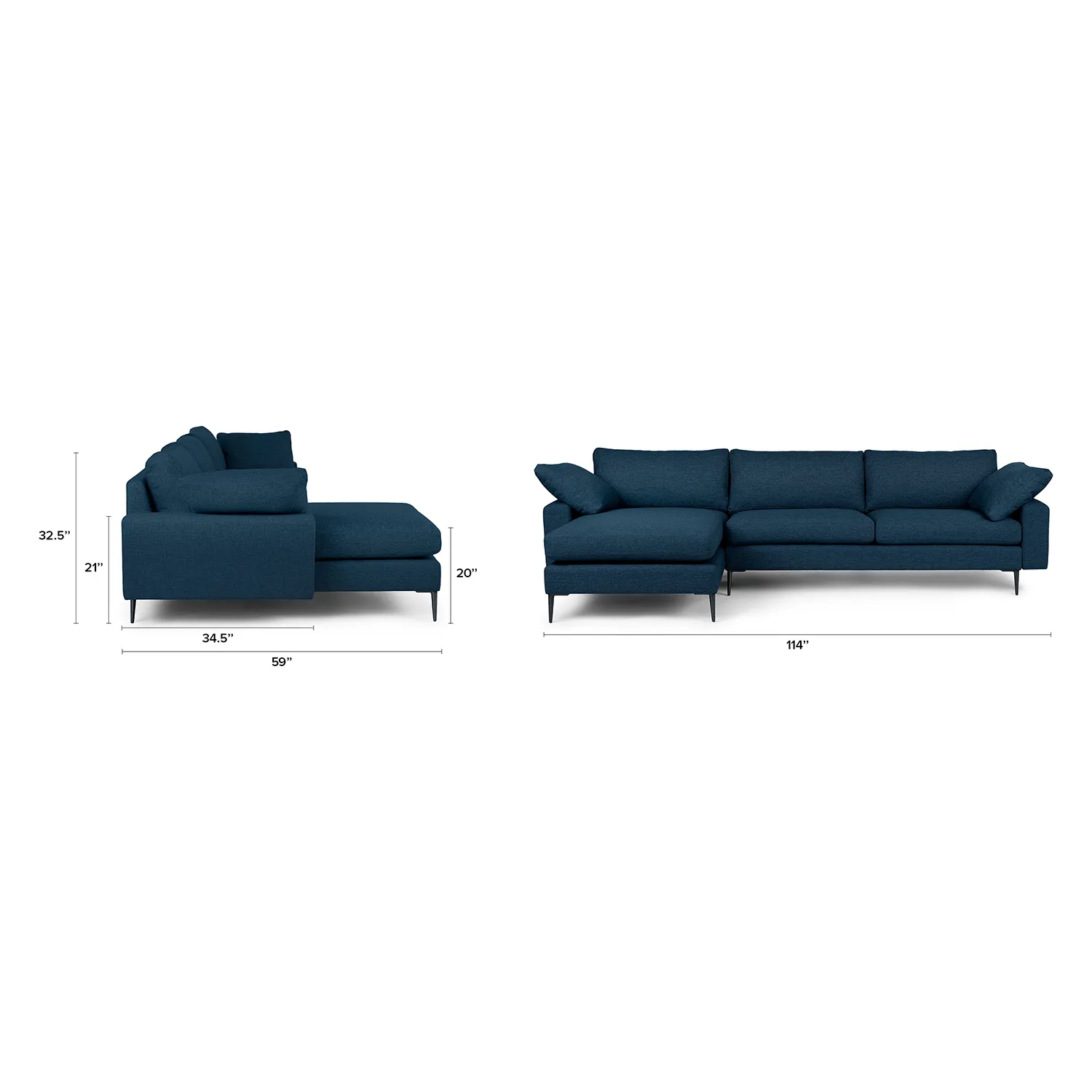 Nova 114_ Reversible Sectional - Twilight Blue - Image 14