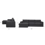 Riley 118.5_ Left Sectional - Napa Charcoal