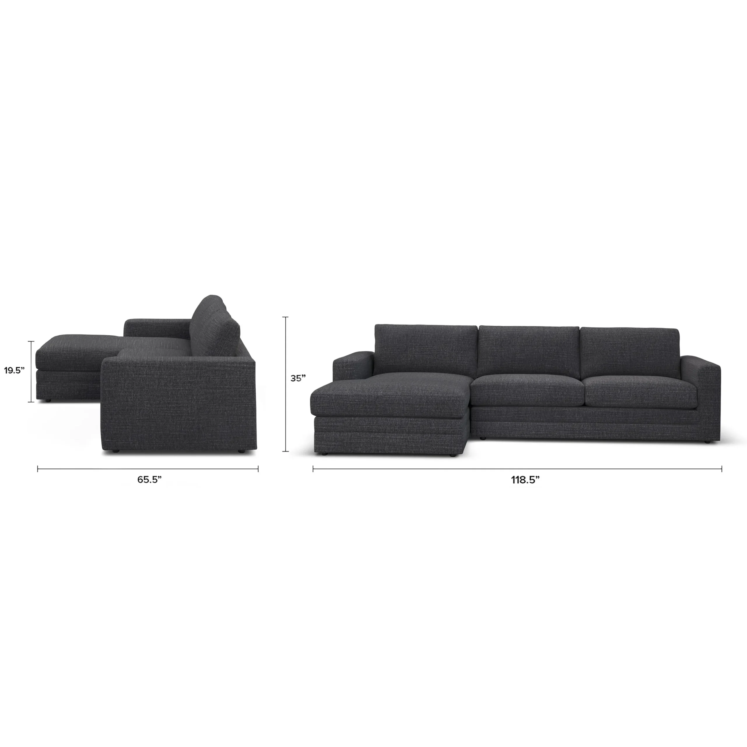 Riley 118.5_ Left Sectional - Napa Charcoal - Image 14
