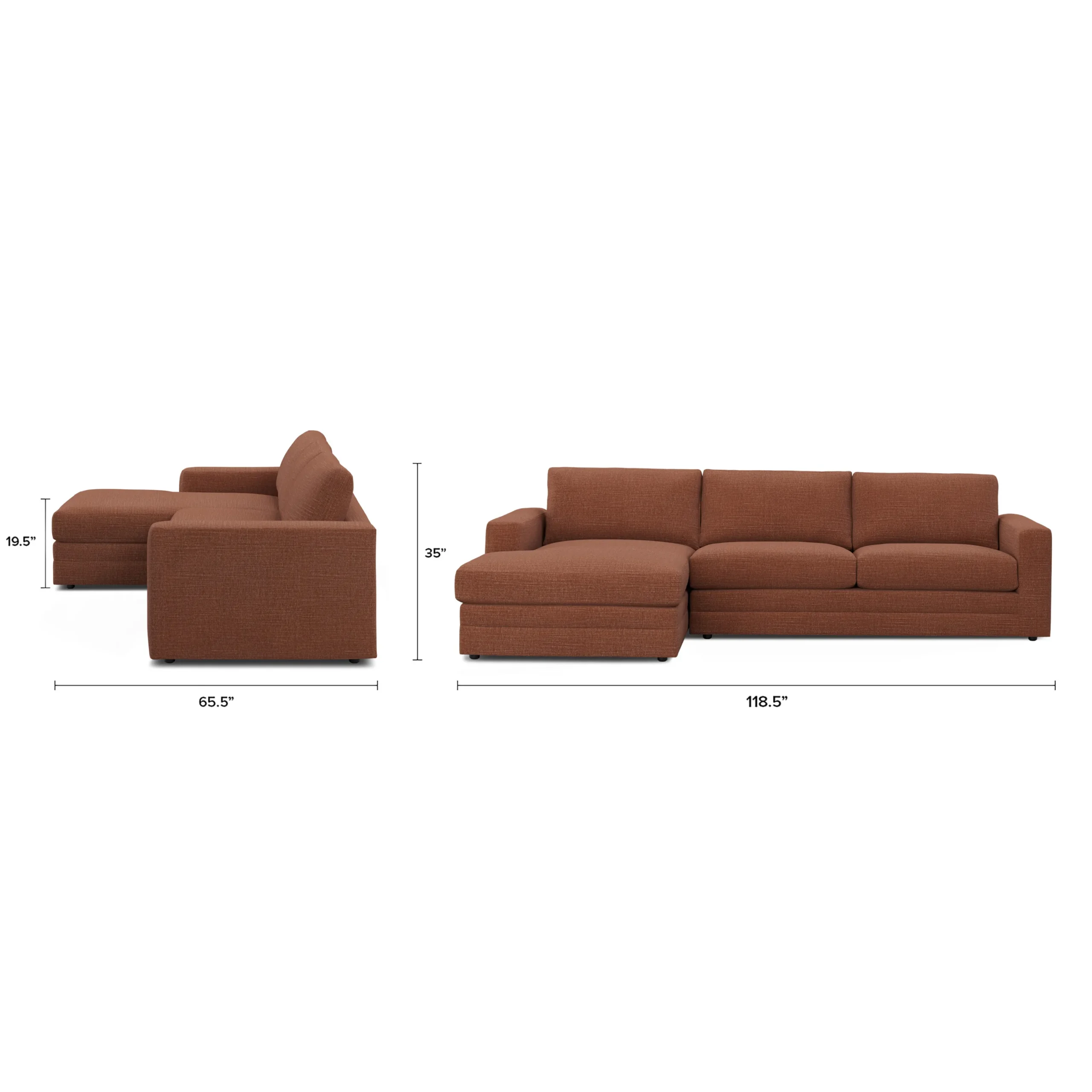 Riley 118.5_ Left Sectional - Napa Rust - Image 14