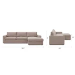 Riley 118.5_ Right Sectional - Napa Quartz