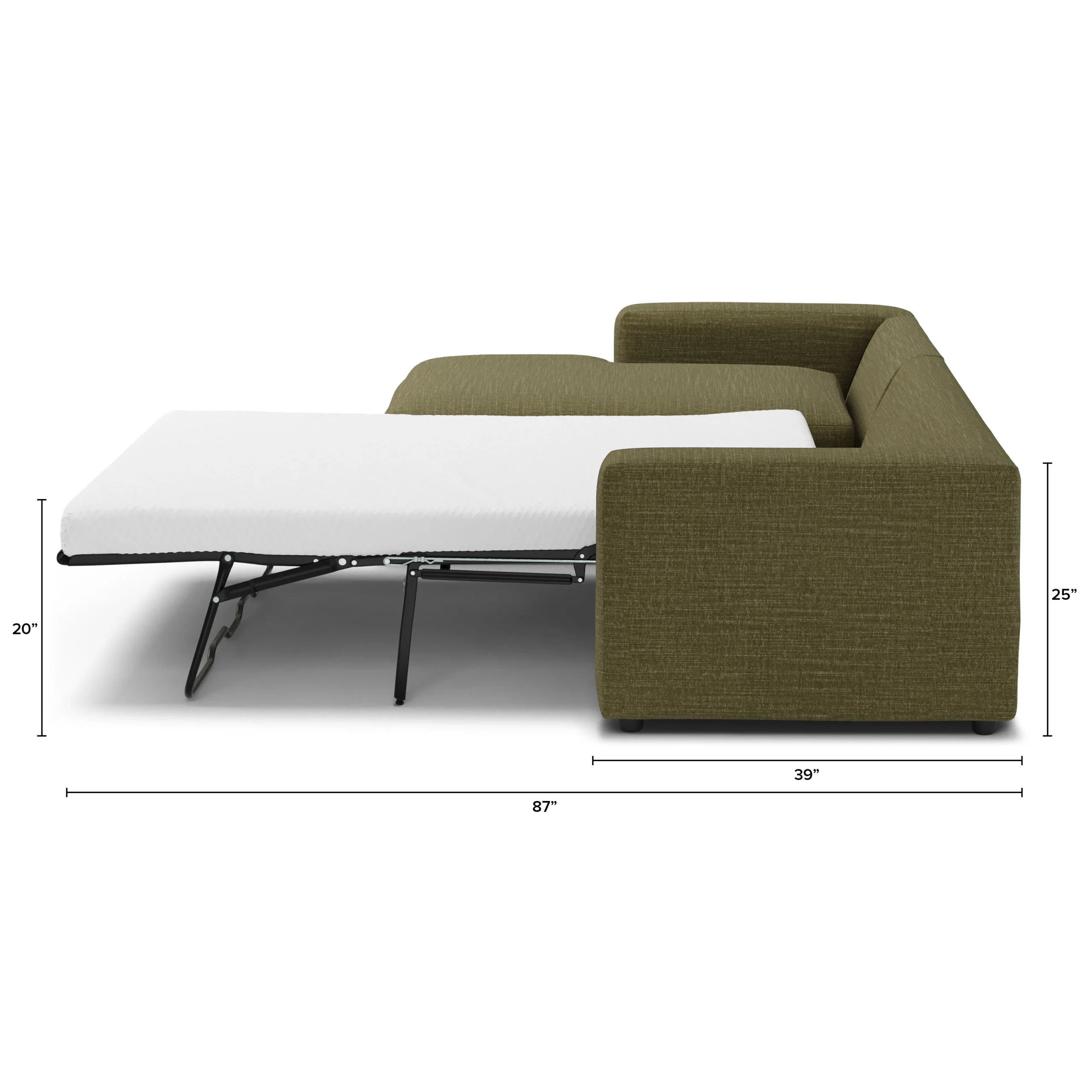 Riley 118_ Left Storage Sleeper Sectional - Napa Moss - Image 14