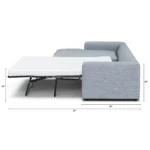 Riley 118_ Left Storage Sleeper Sectional - Silver Light Blue