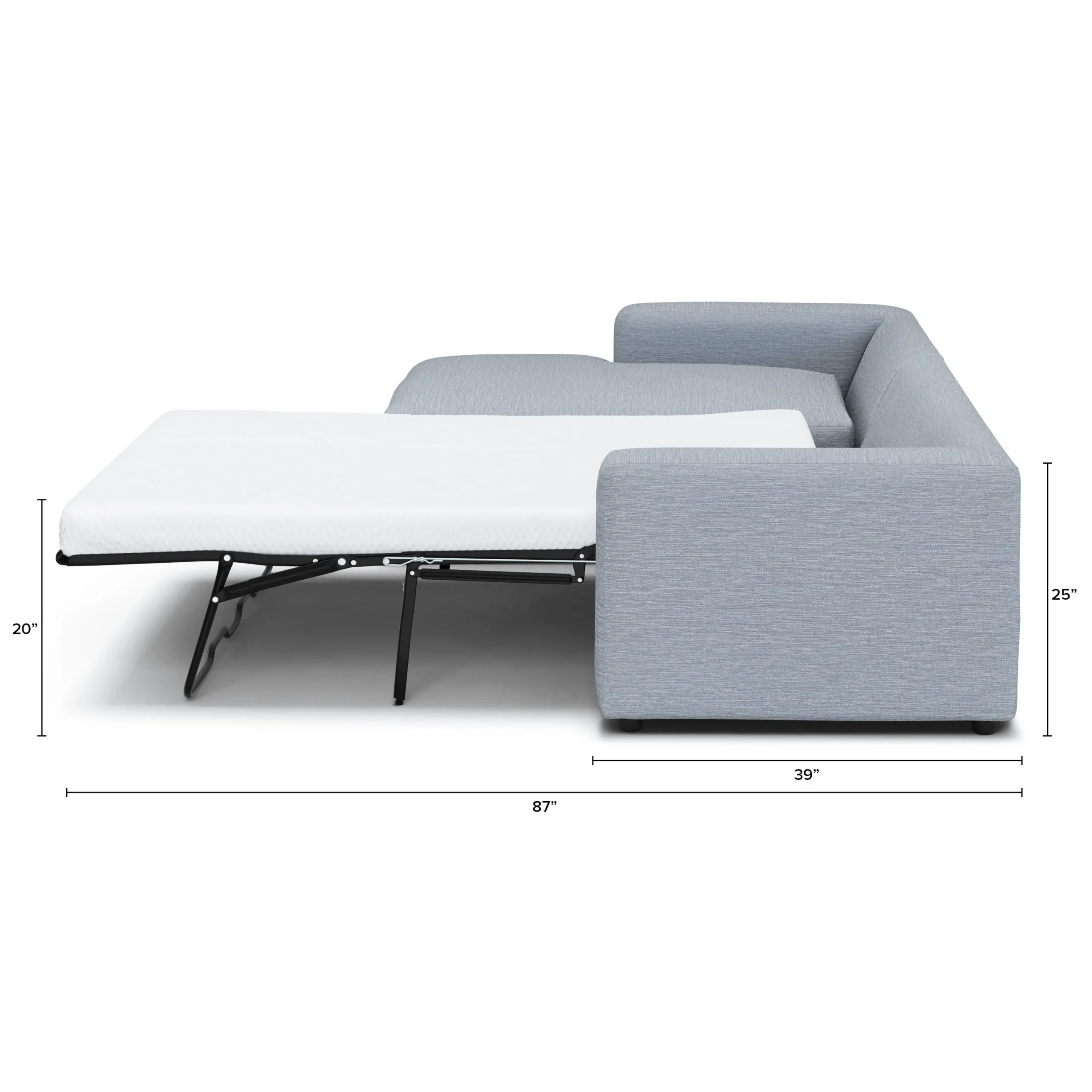 Riley 118_ Left Storage Sleeper Sectional - Silver Light Blue - Image 14