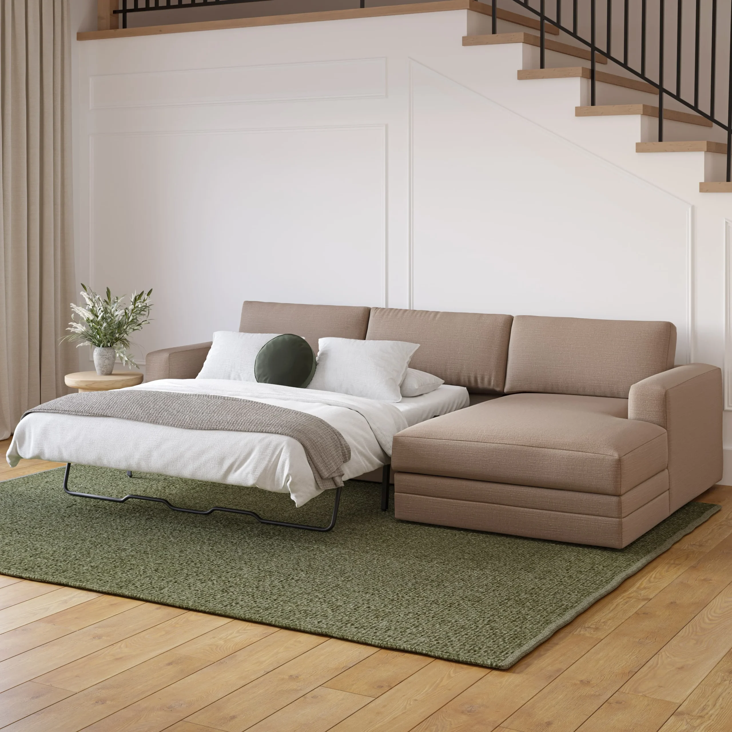 Riley 118_ Right Storage Sleeper Sectional - Napa Quartz - Image 11