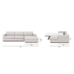 Riley 118_ Right Storage Sleeper Sectional - Napa White