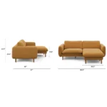 Sanders 85.5_ Reversible Sectional - Hestia Ginger
