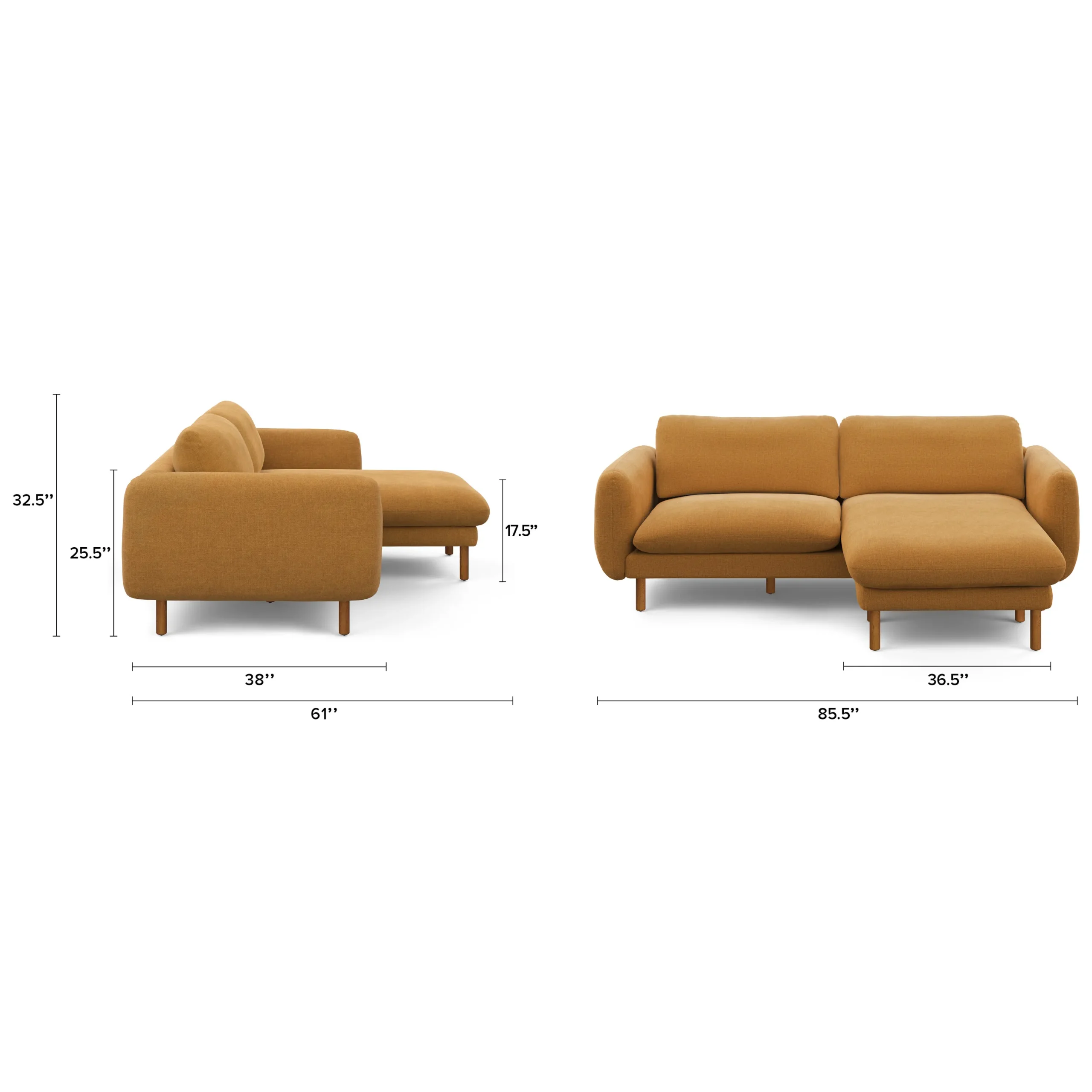 Sanders 85.5_ Reversible Sectional - Hestia Ginger - Image 14