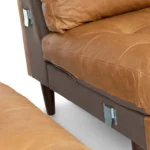 Sven 100_ Tufted Leather Right Sectional - Charme Tan