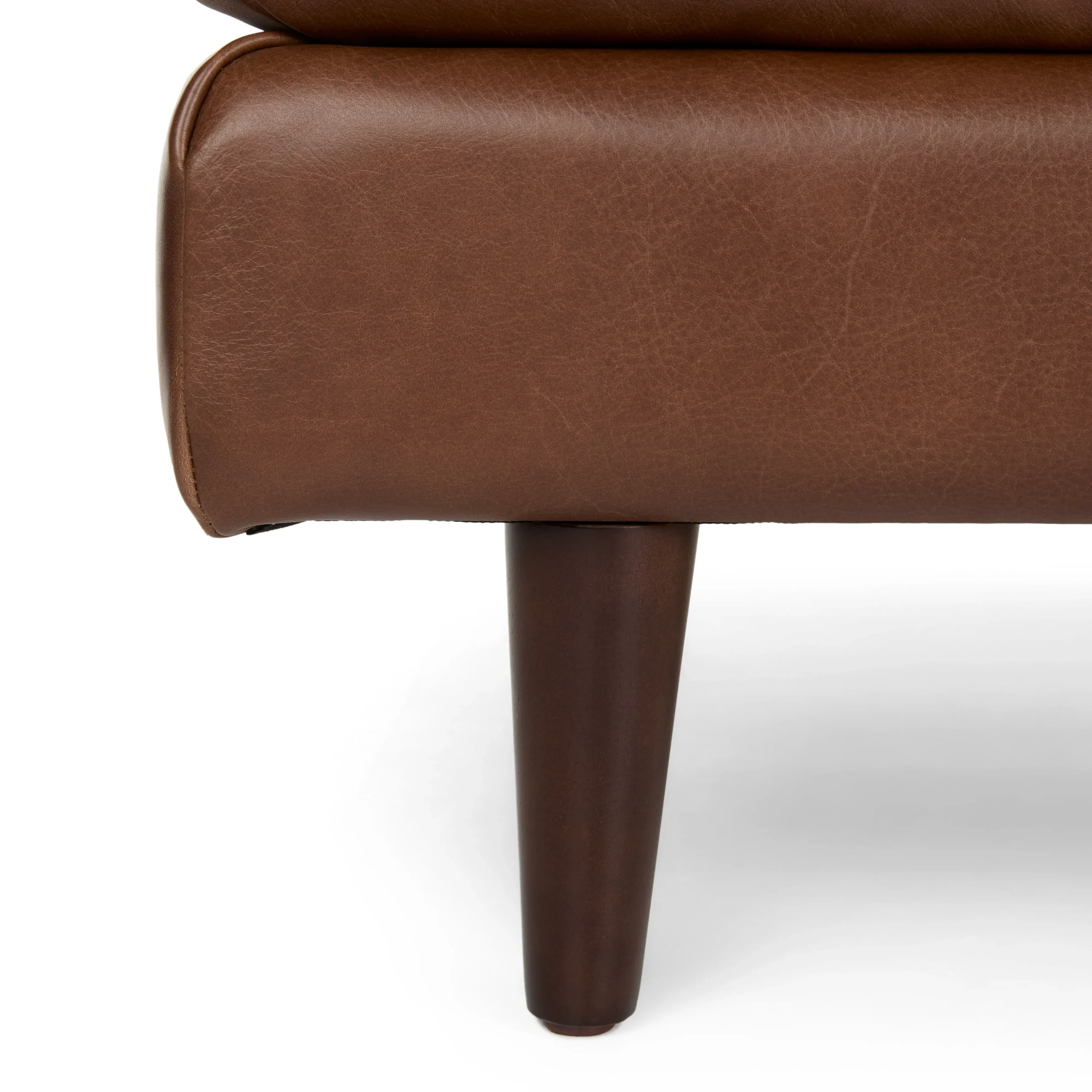 Sven 100_ Tufted Leather Right Sectional - Taos Brown - Image 14