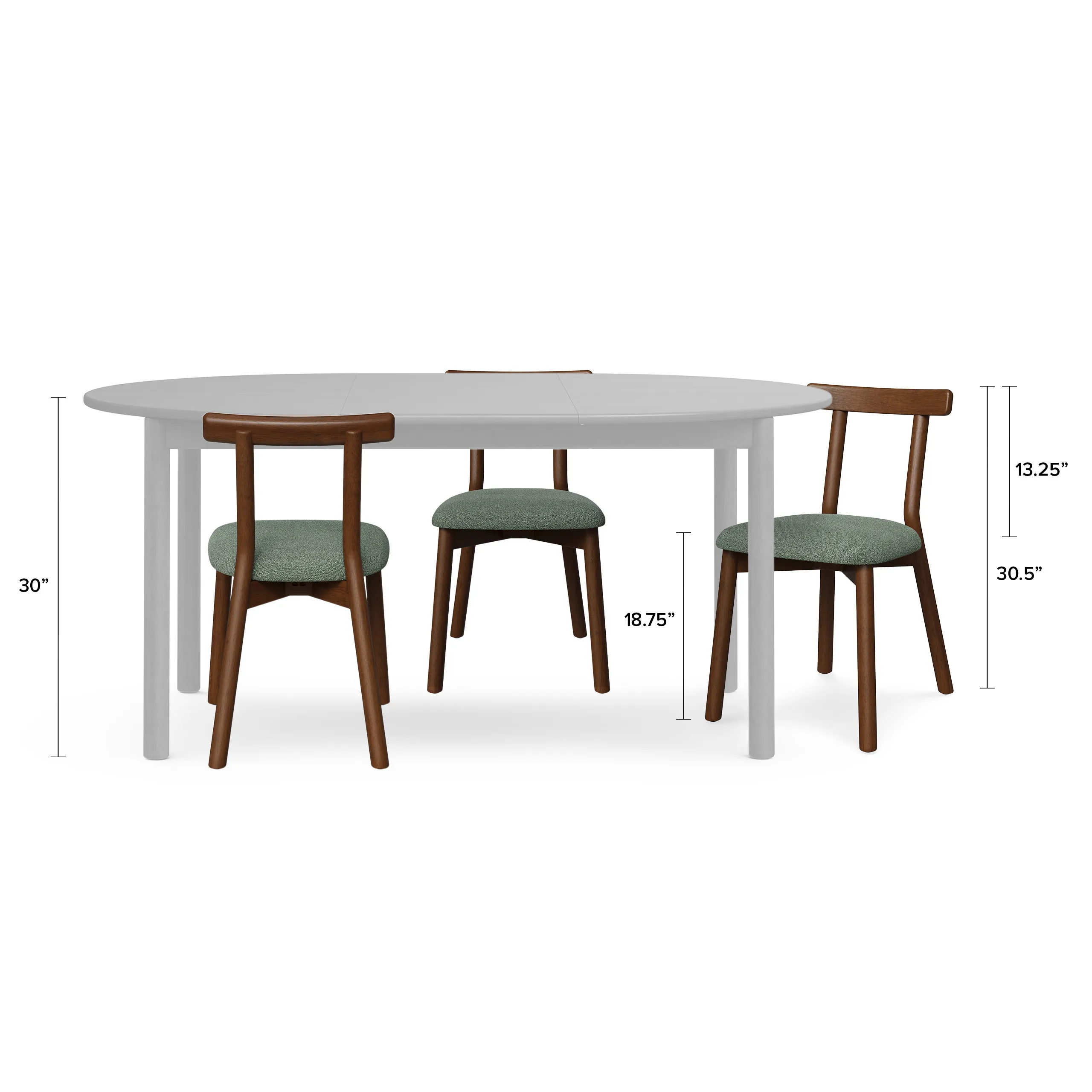 Ulka Dining Chair - Walnut and Ratine Green - Image 14