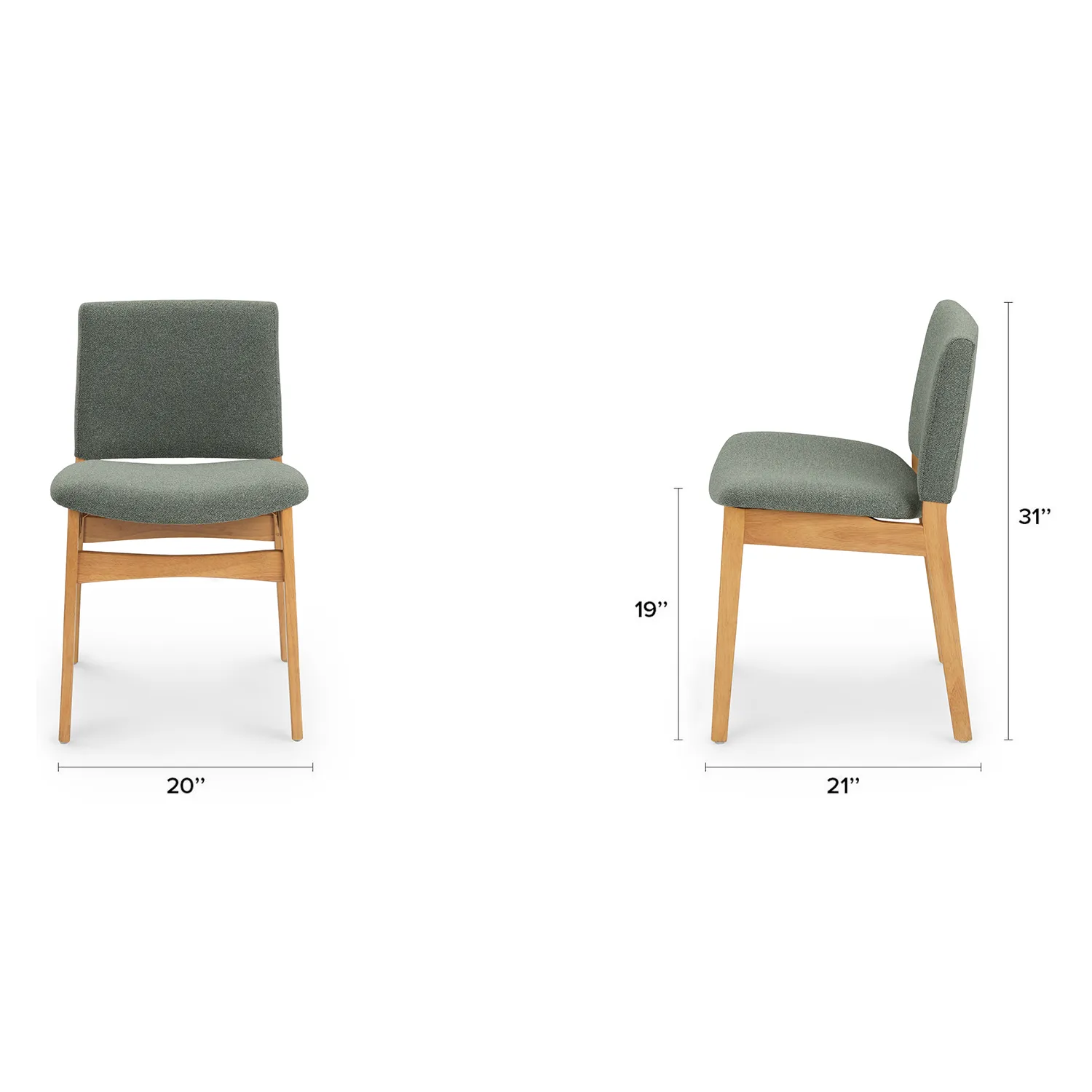 Nosh Dining Chair - Oak and Ratine Green - Image 14