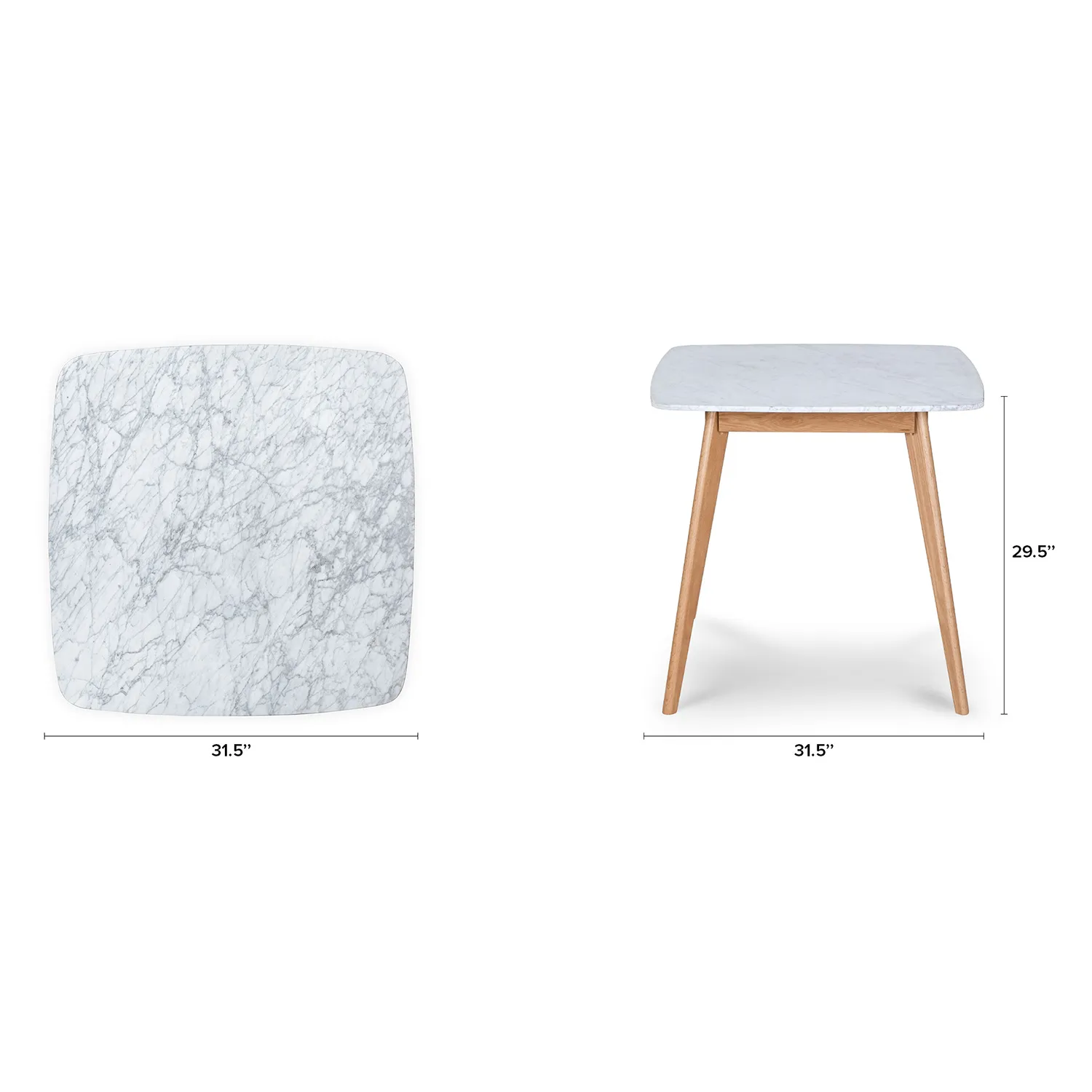 Vena Cafe Table - Oak and Marble - Image 14