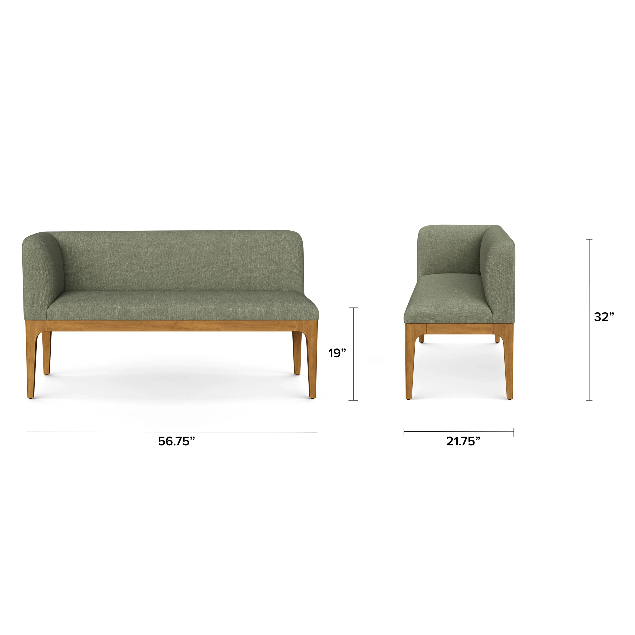 Left Corner Banquette - Smoked Oak and Welsh Green - Image 14