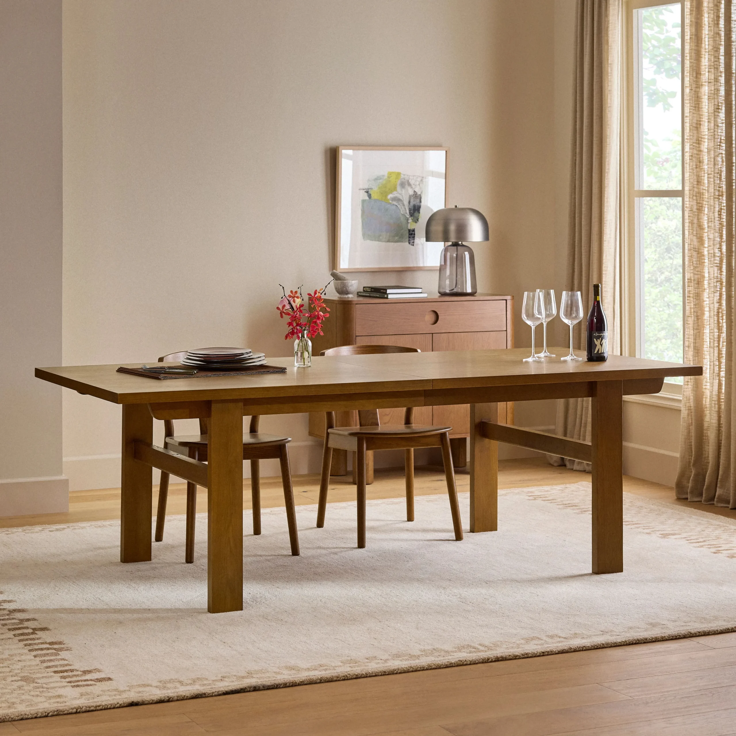 Gina 88.5_ - 112_ Extendable Dining Table - Smoked Oak - Image 14
